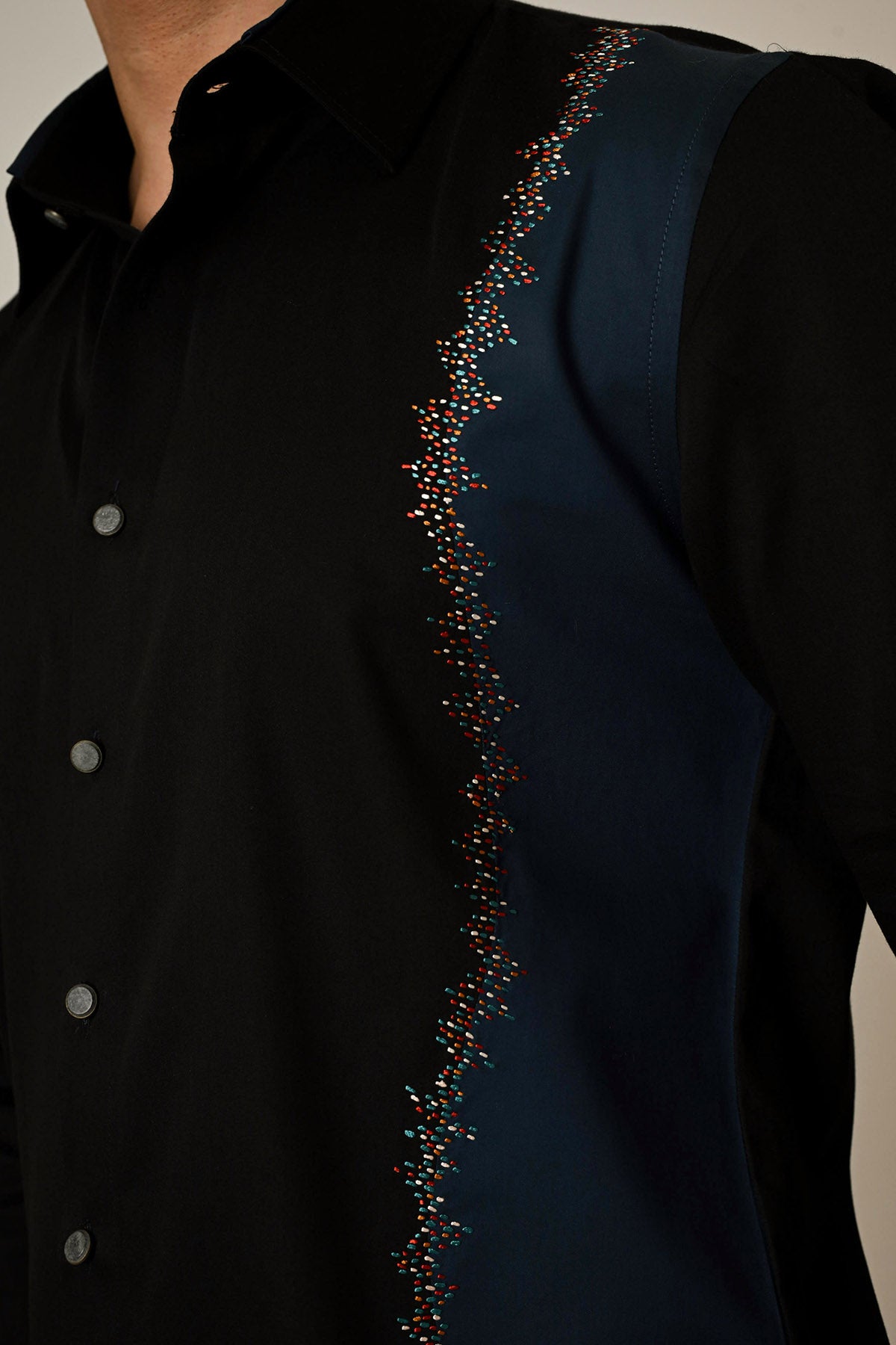 Black Giza Cotton Thread Shirt