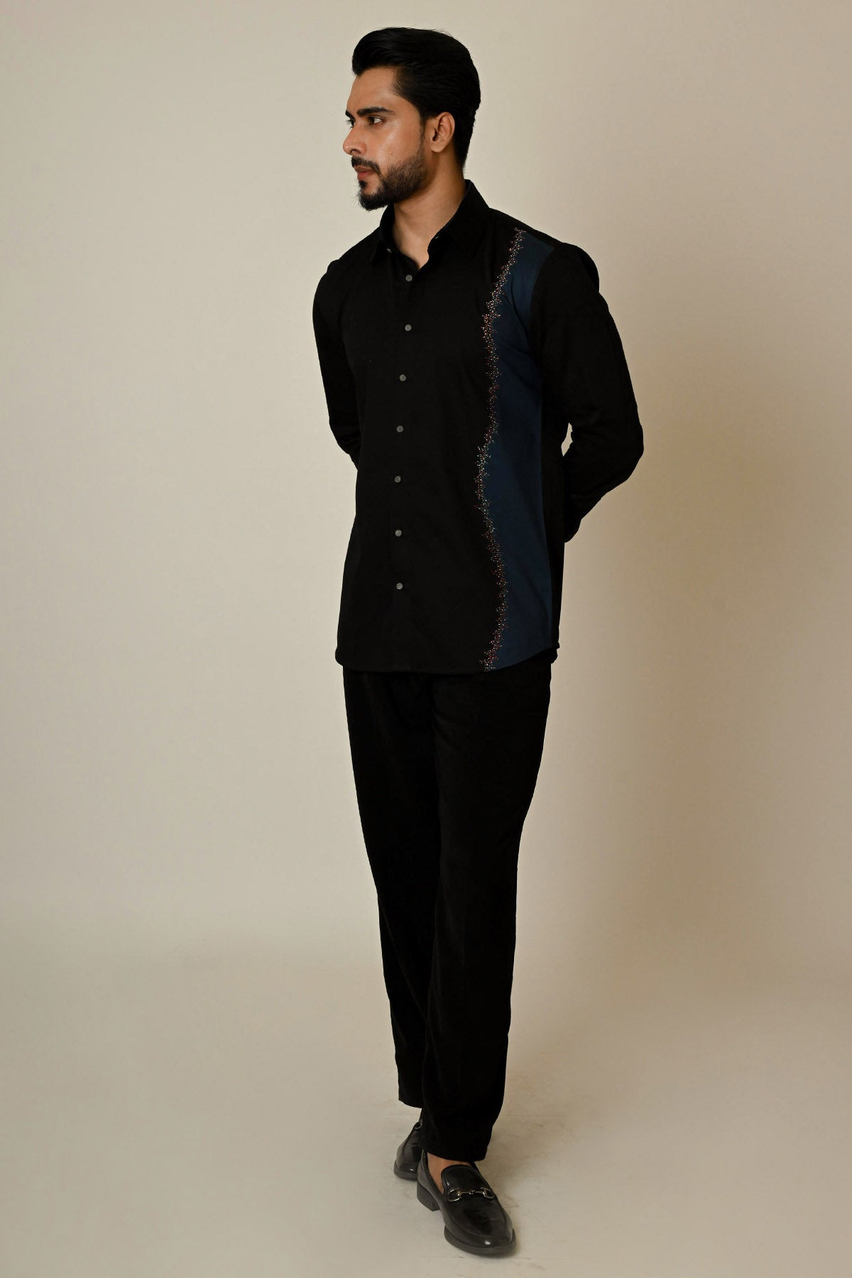 Black Giza Cotton Thread Shirt