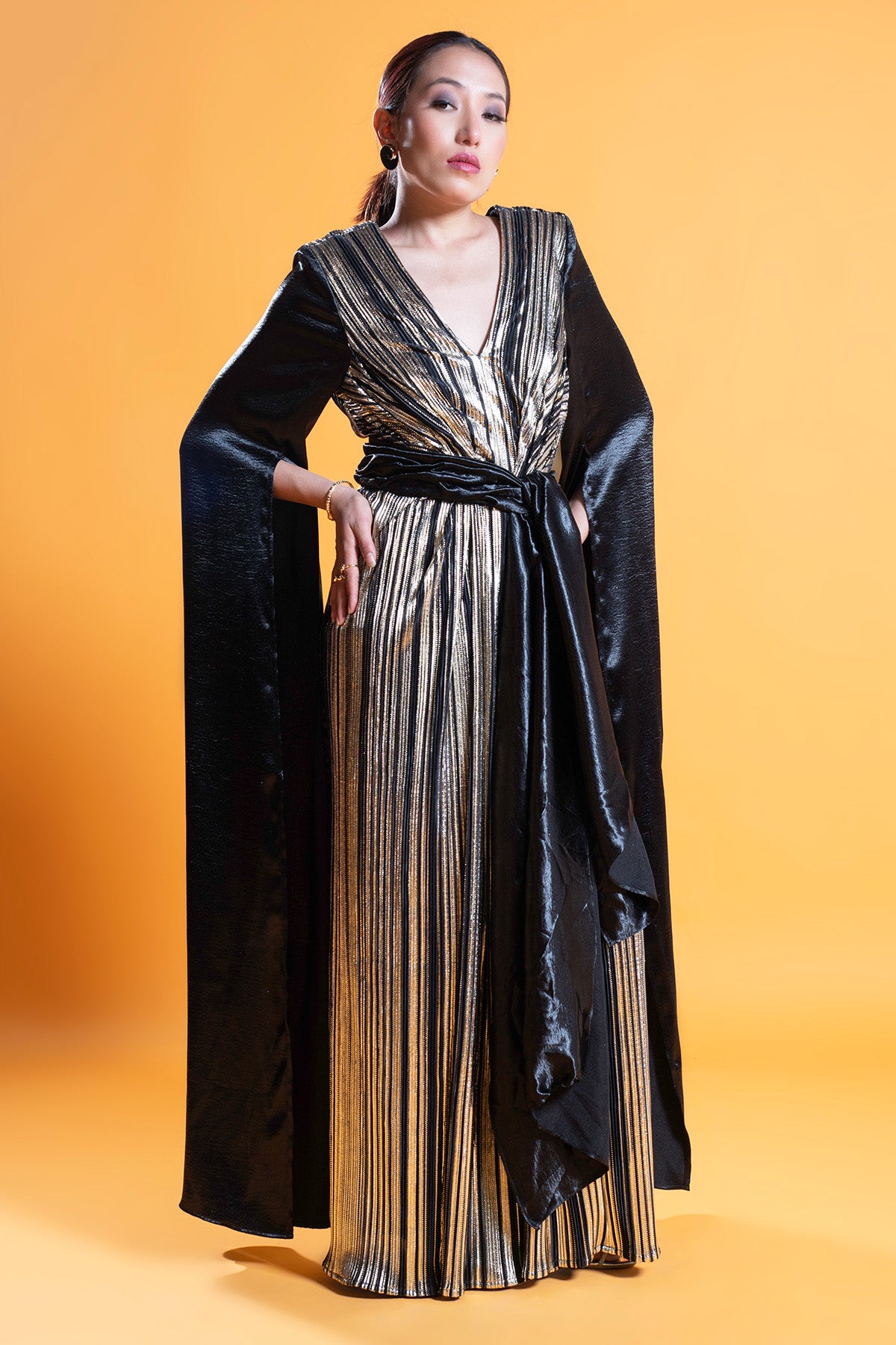 Black & Gold Foil Printed Gown
