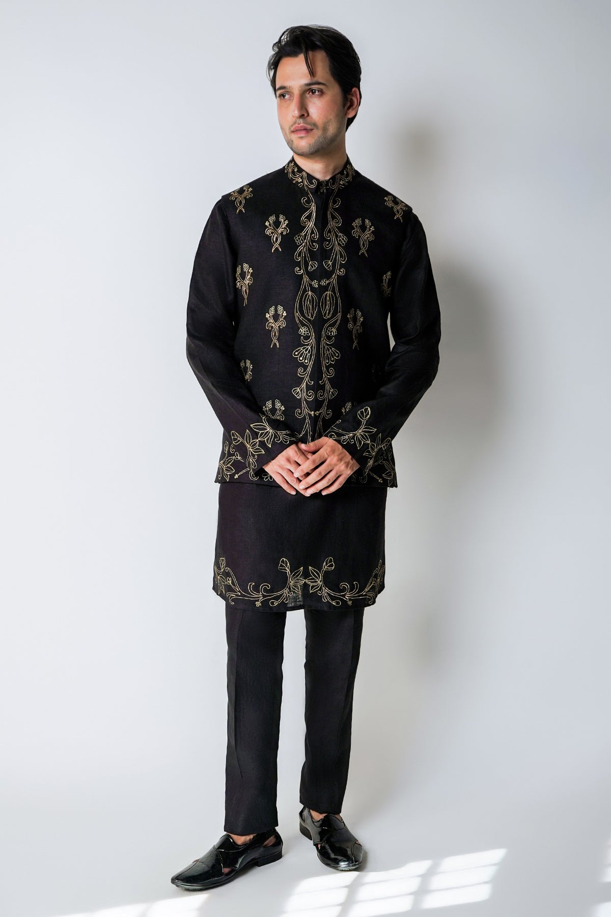 Buy Black Gold Kasab Dori Bundi Set for men by House of Sheriff online available at scrollnshops
