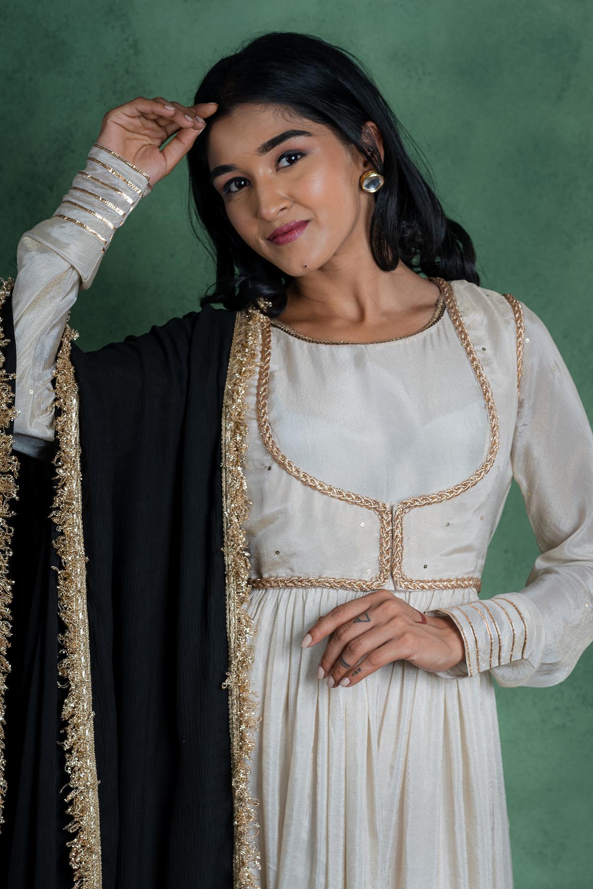 Black Gota Embellished Dupatta