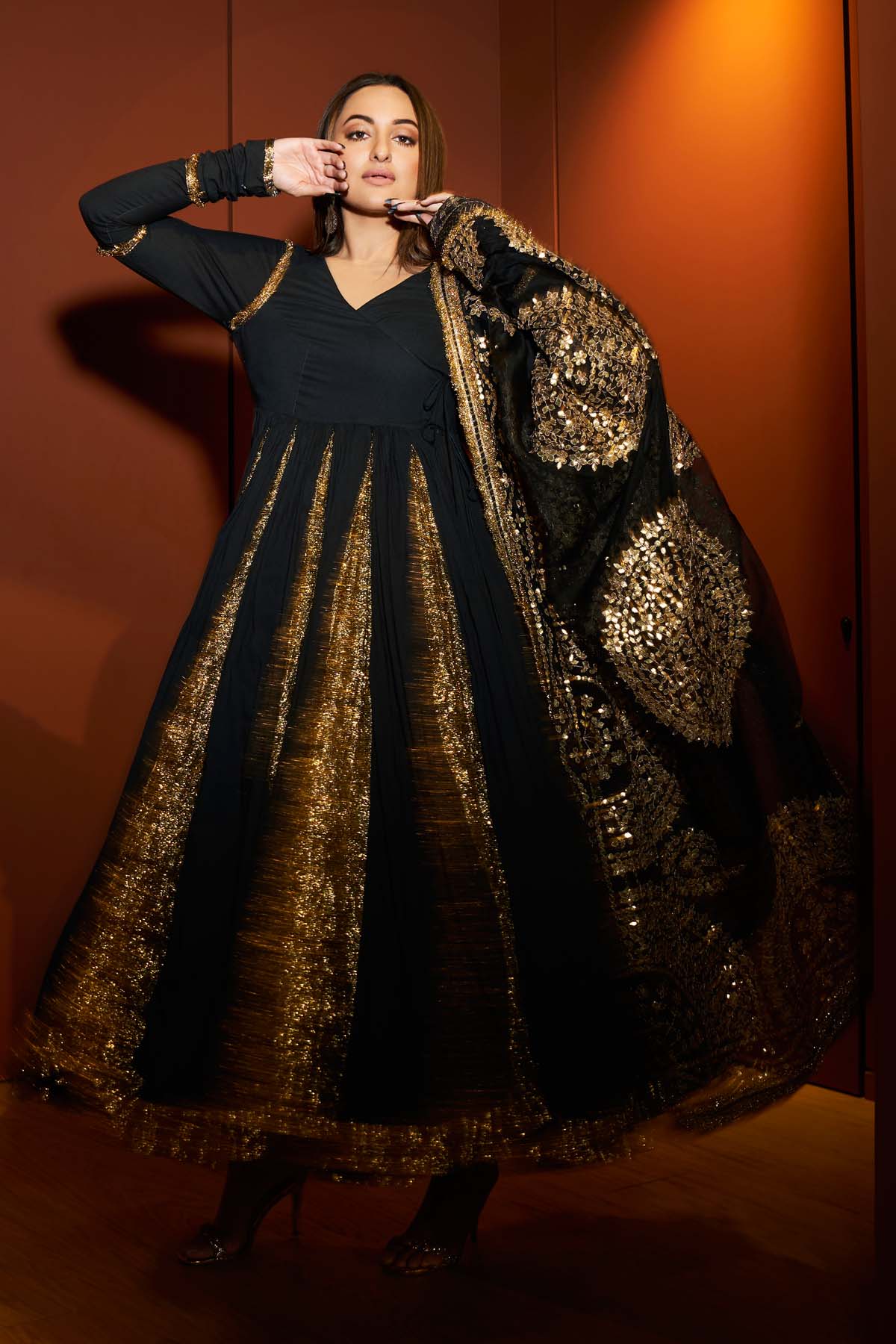 Black Gota Patti Anarkali Set