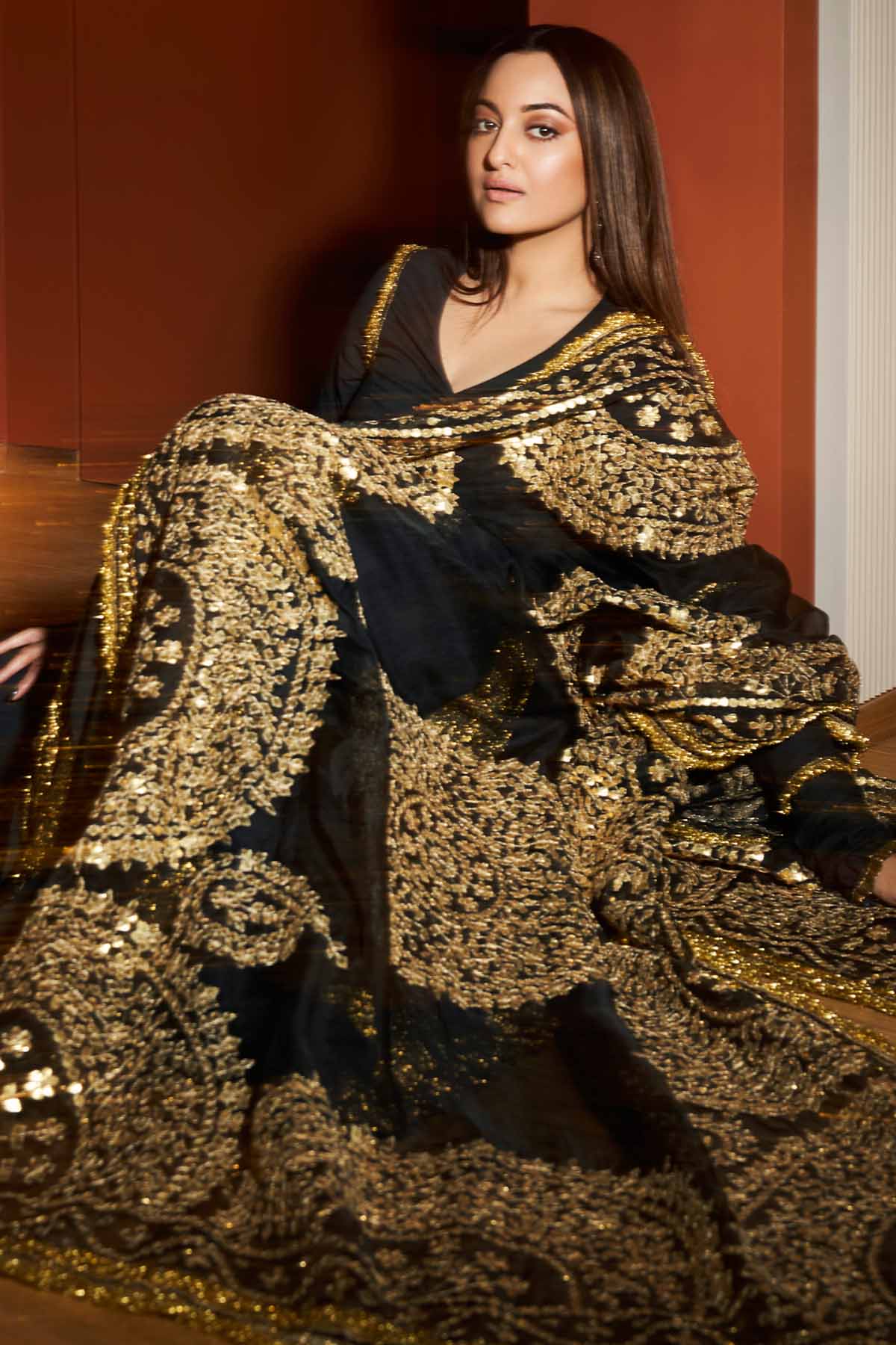 Black Gota Patti Anarkali Set