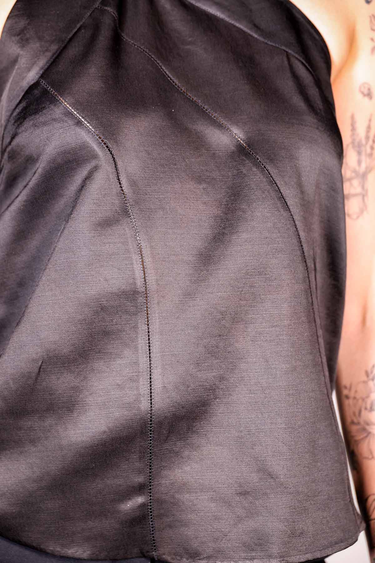 Black Halter Neck Backless Top