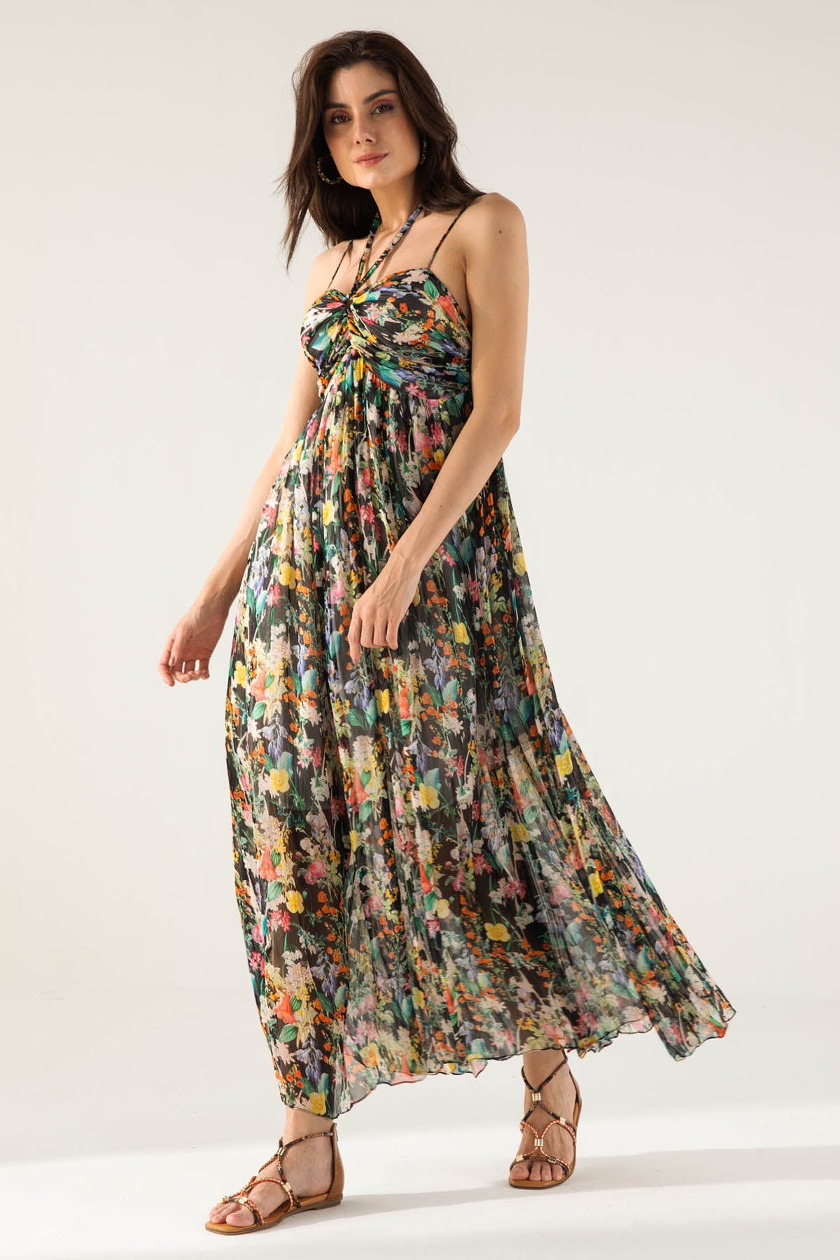 Black Halter Neck Long Dress