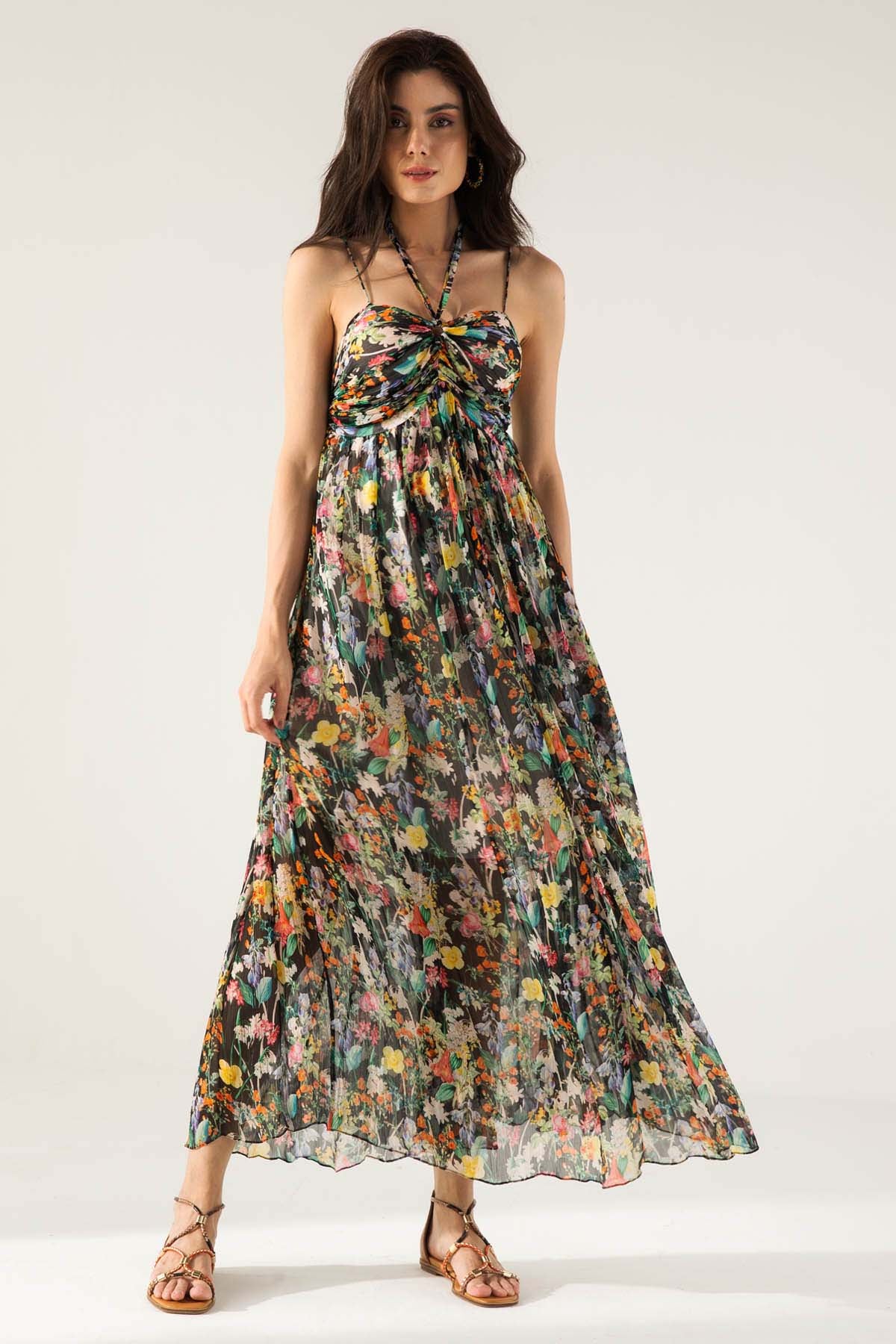 Black Halter Neck Long Dress