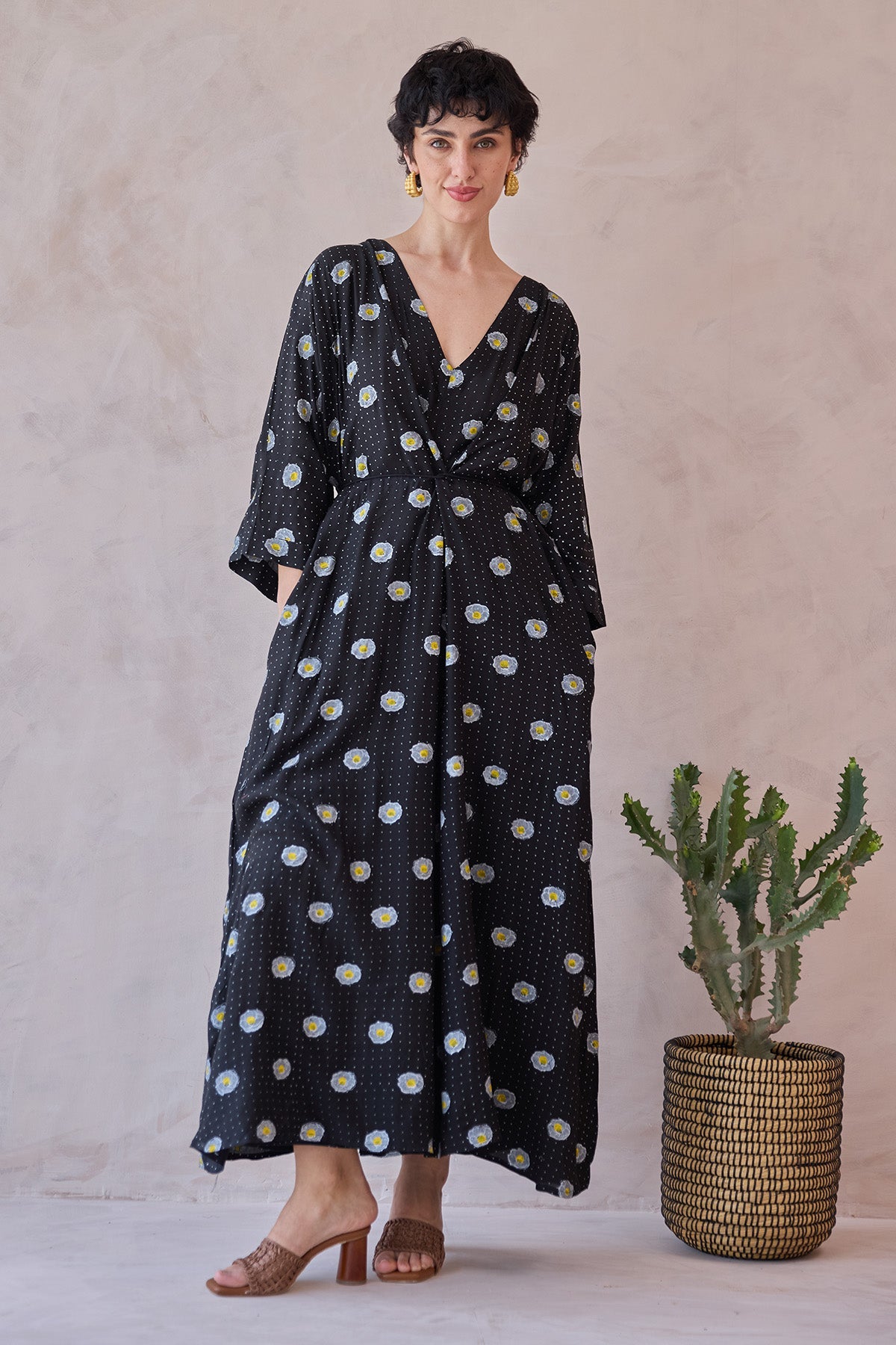 Buy Black Hand Block Printed Dress by Taro India for women online at ScrollnShops