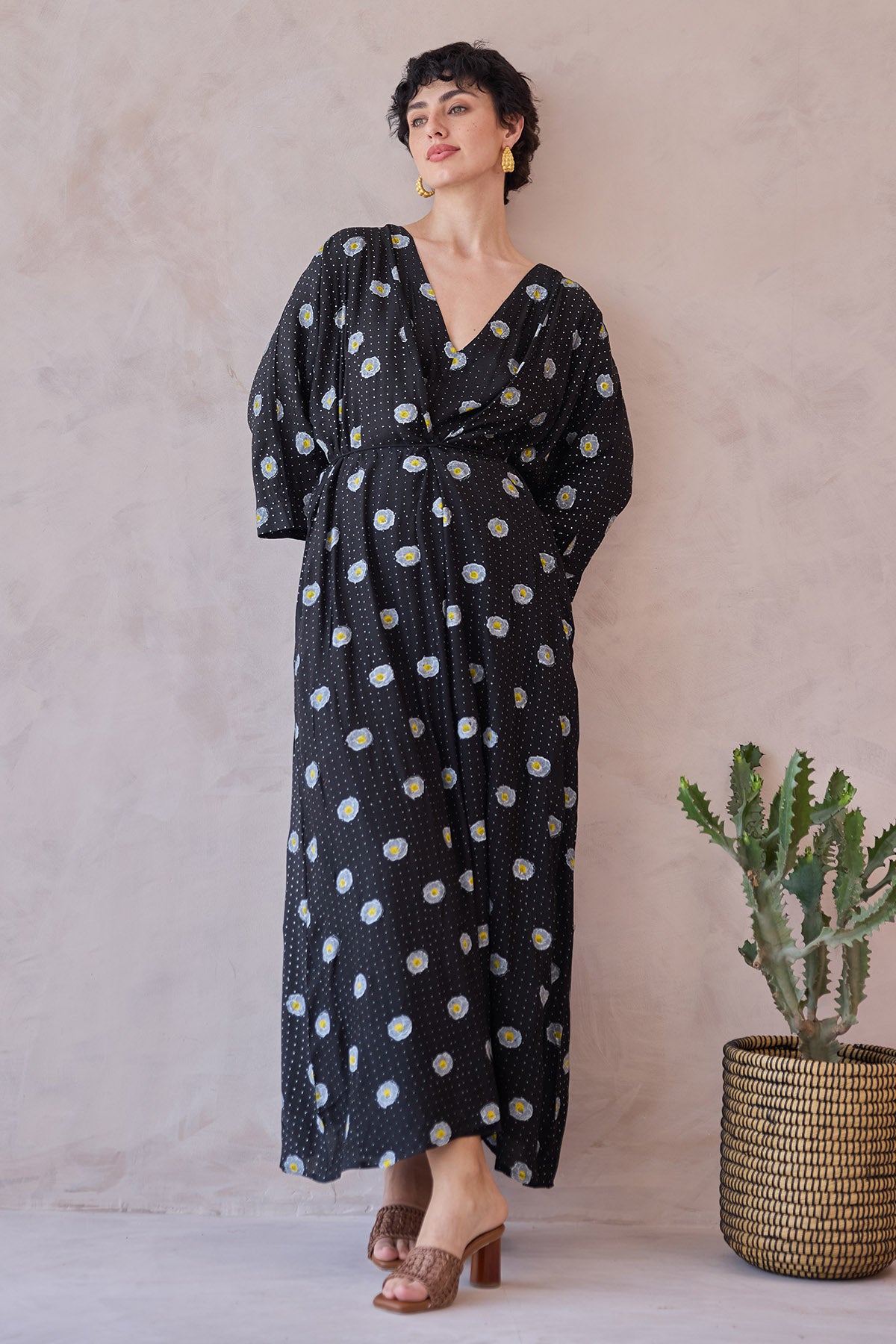 Black Hand Block Printed Dress