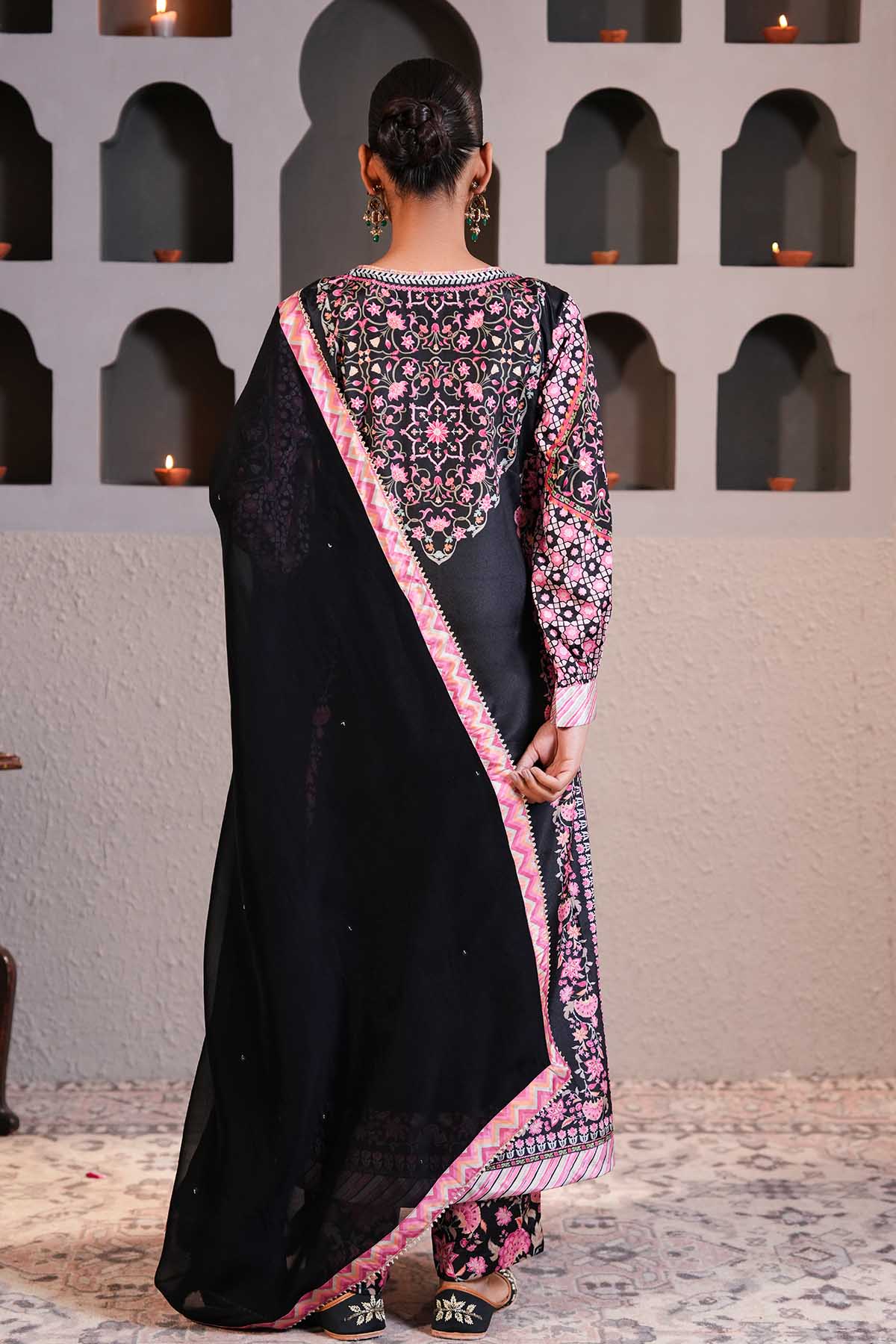 Black Hand Embroidered Kurta Set