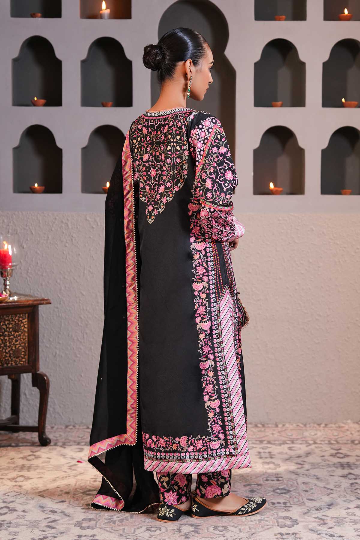 Black Hand Embroidered Kurta Set