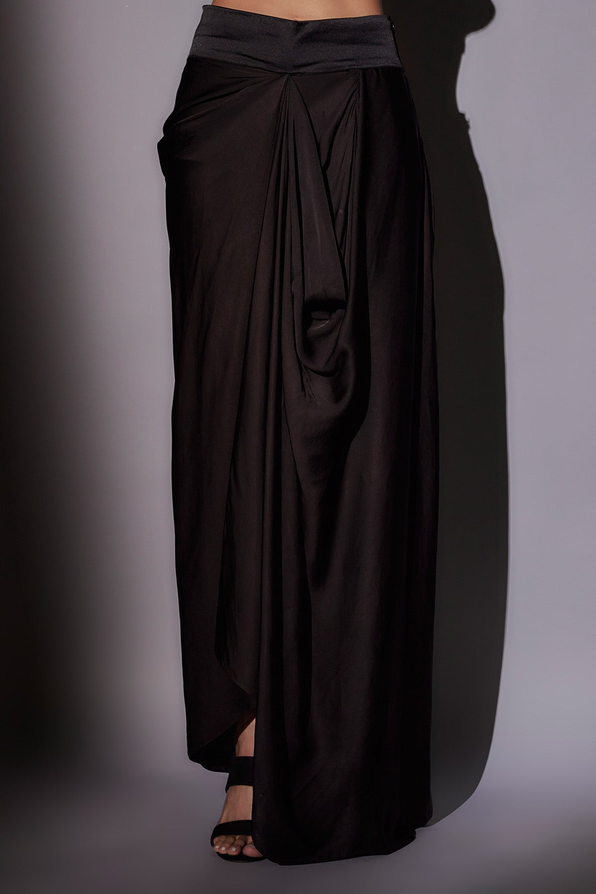 Black Hand Embroidered Skirt Set