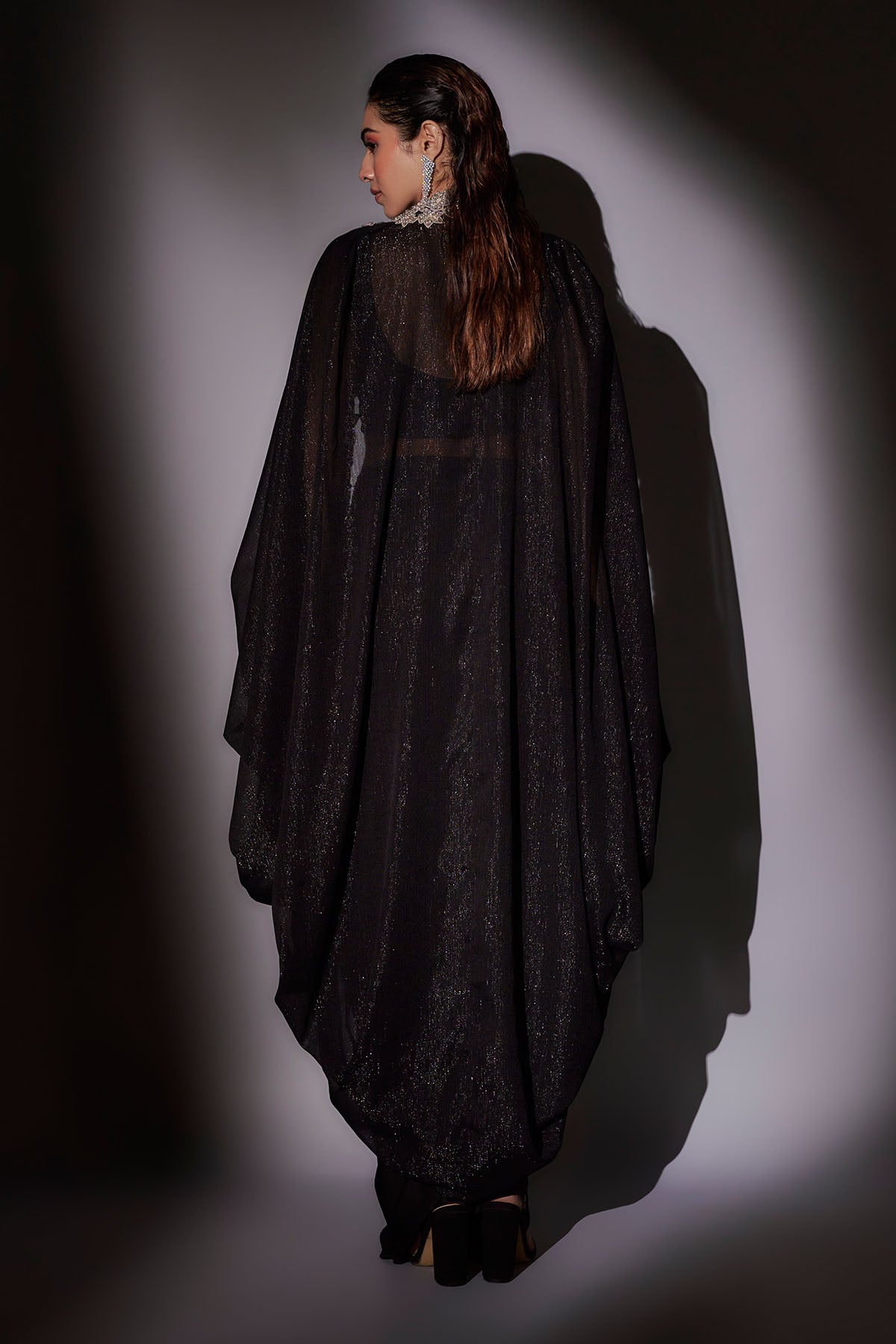 Black Hand Embroidered Skirt Set