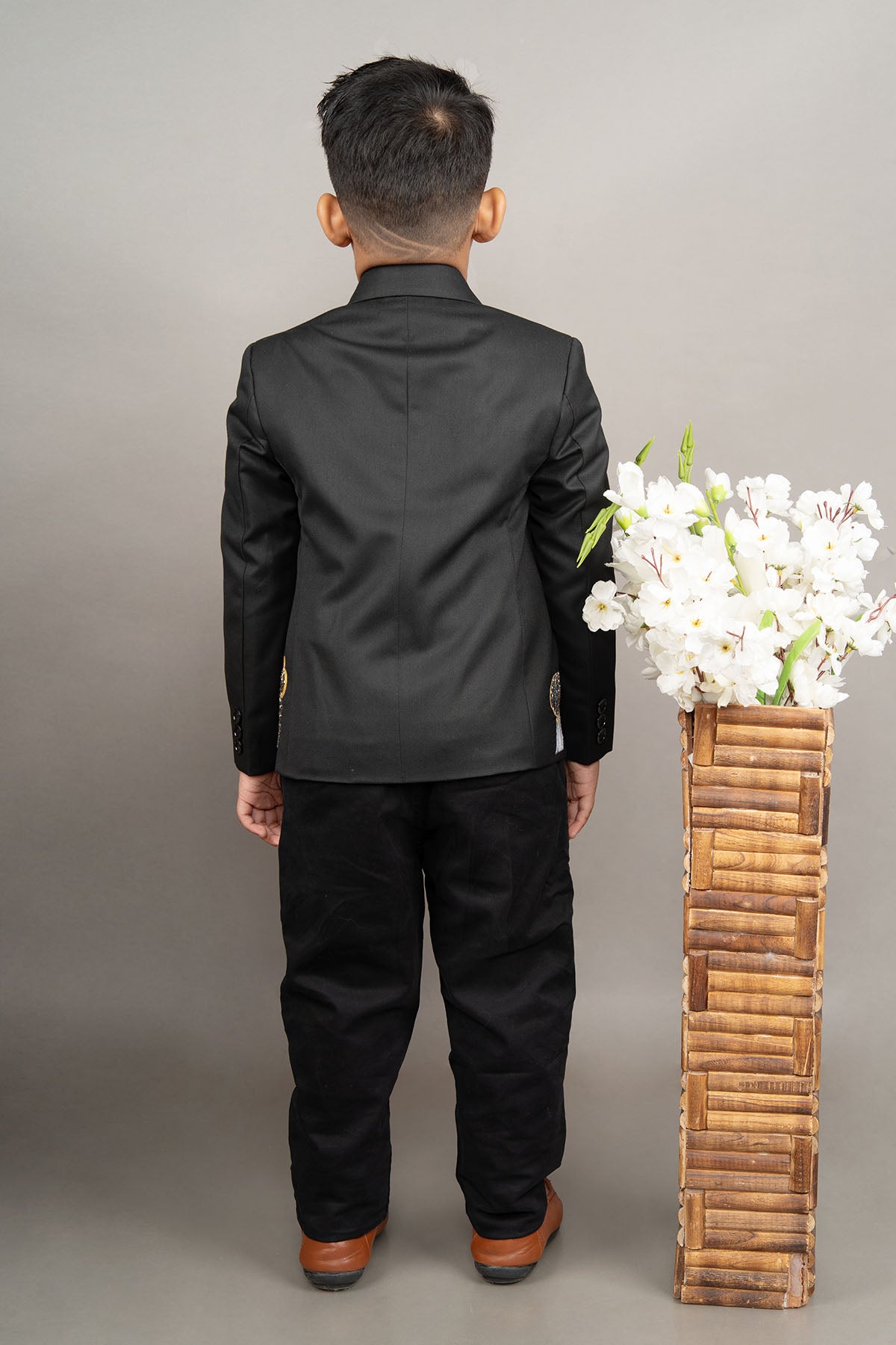 Black Hand Embroidered Suit Set