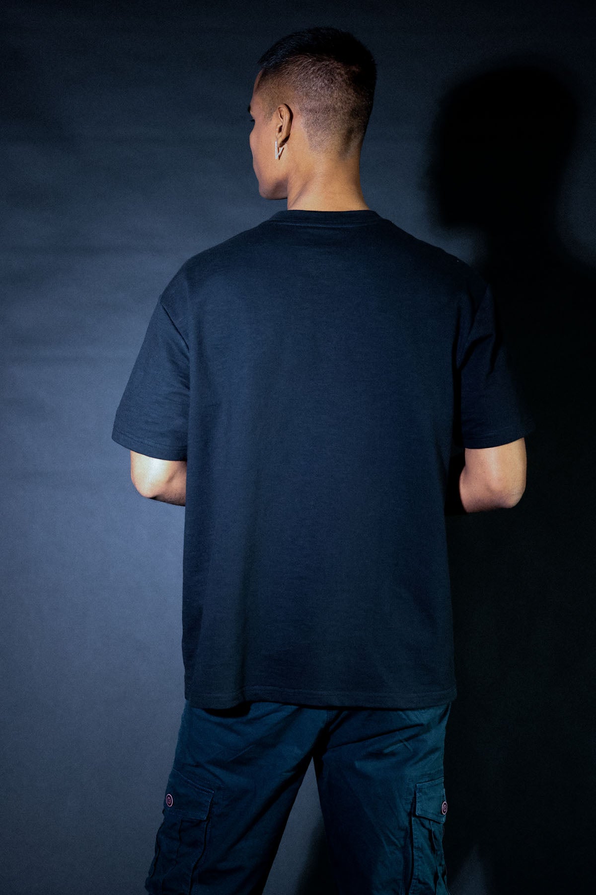 Black Hand Embroidered T-Shirt