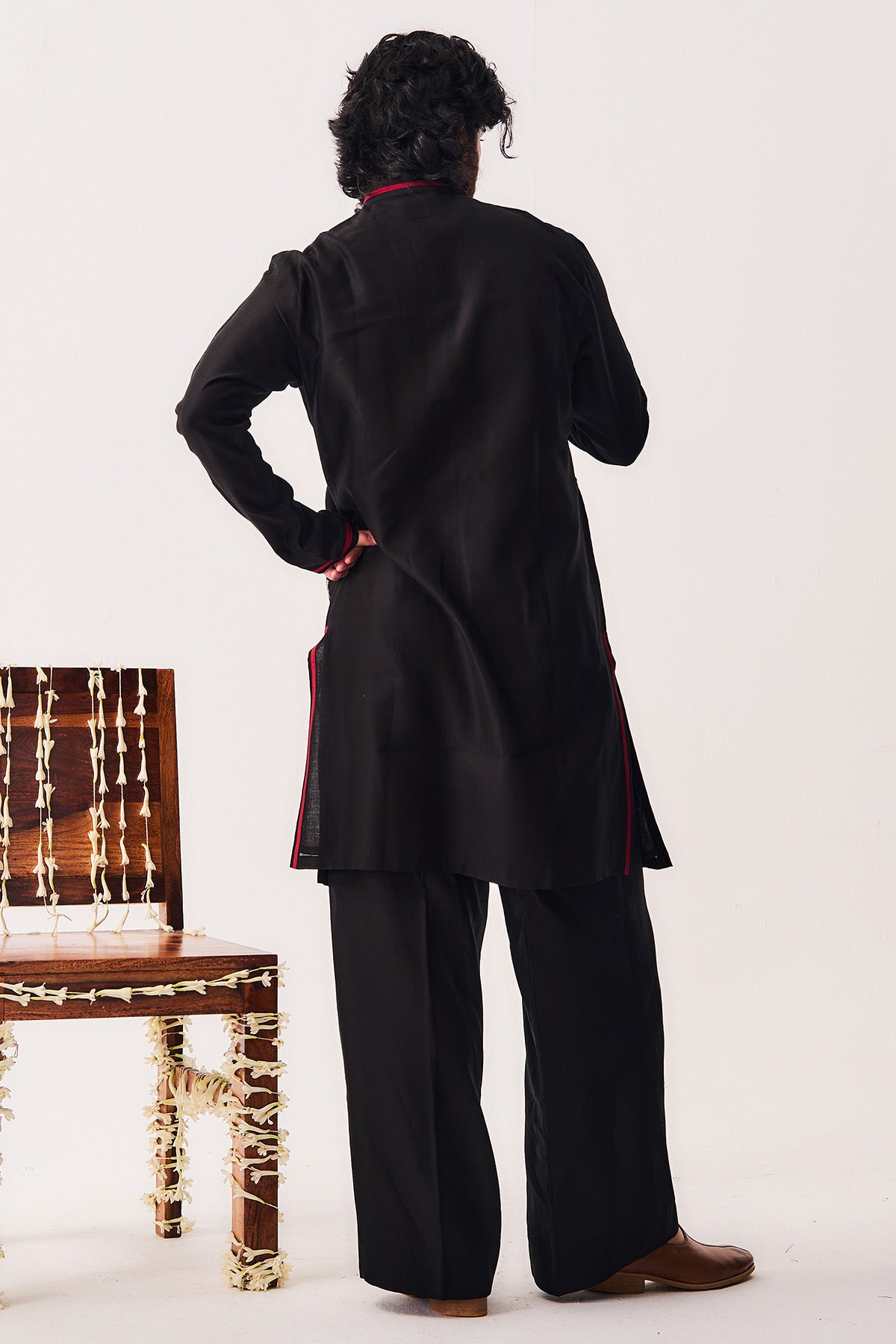 Black Hand Paint Kurta & Pants