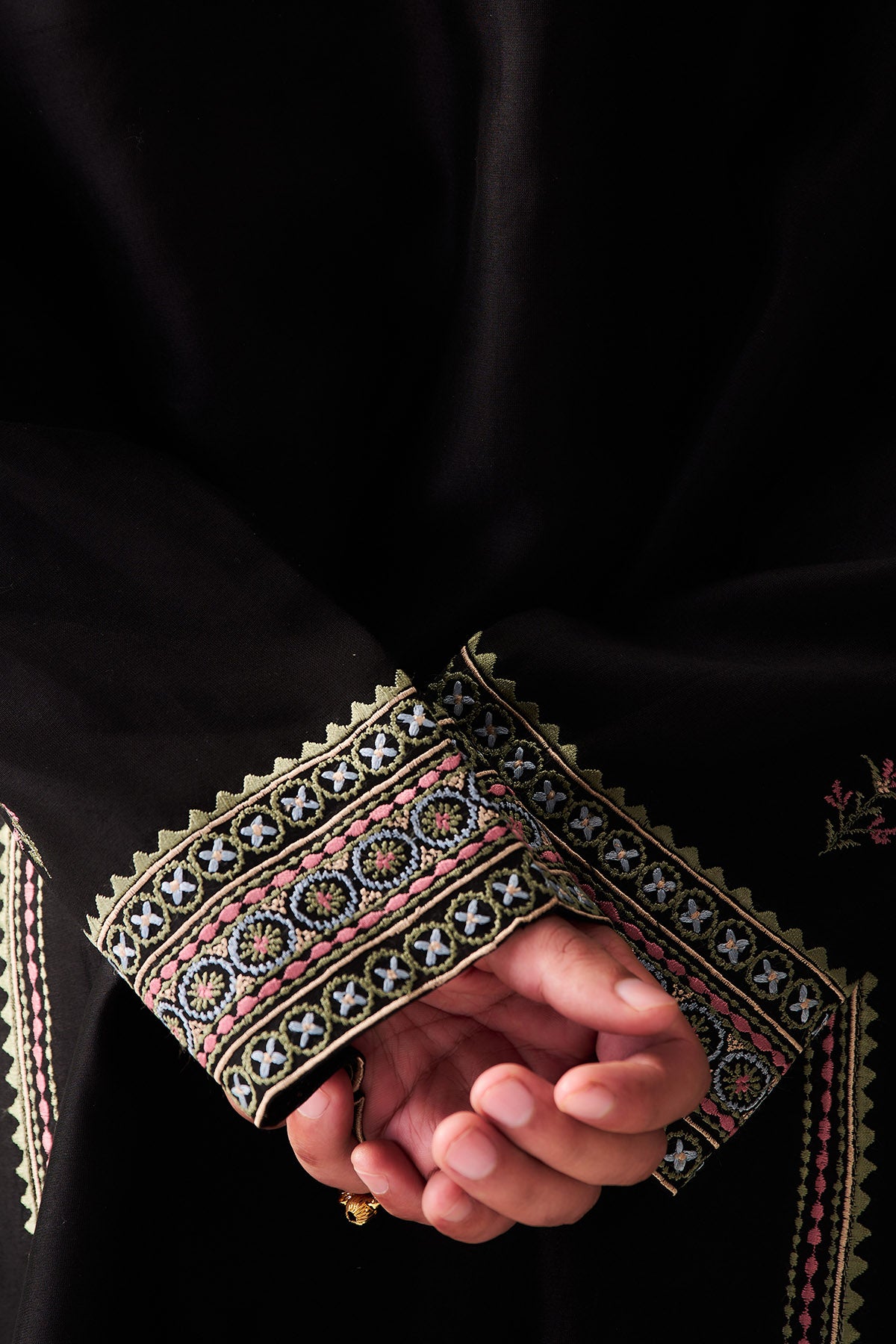 Black Handloom Kurta & Pants