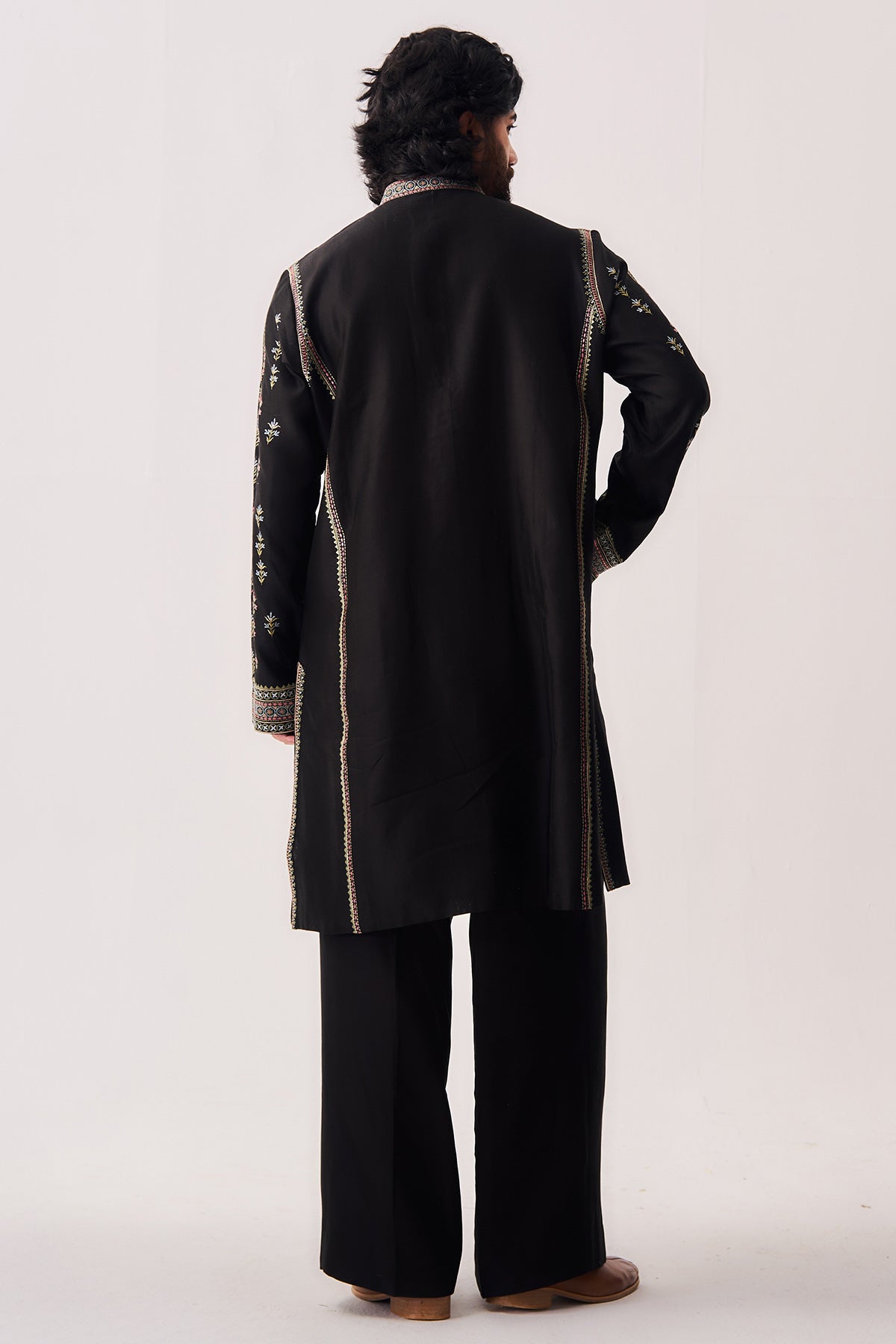 Black Handloom Kurta & Pants