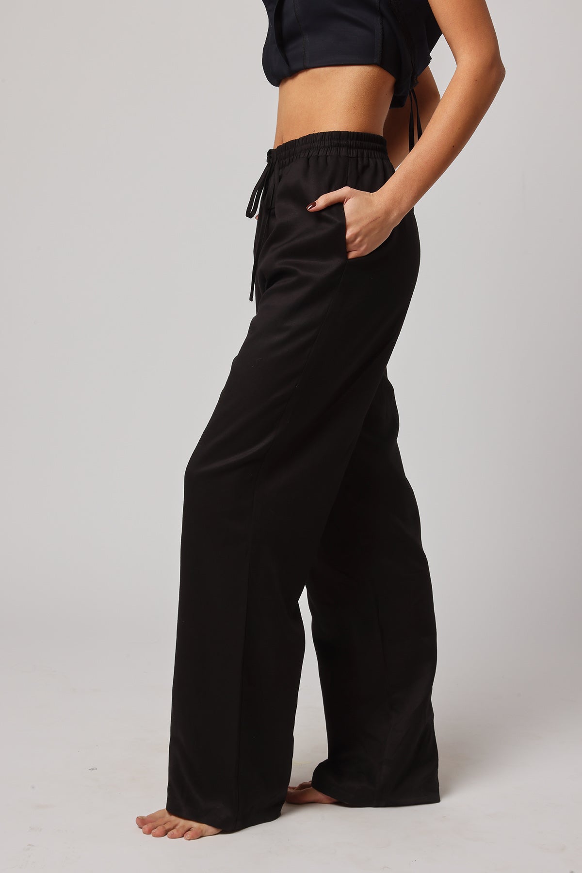 Black High-Waisted Trousers