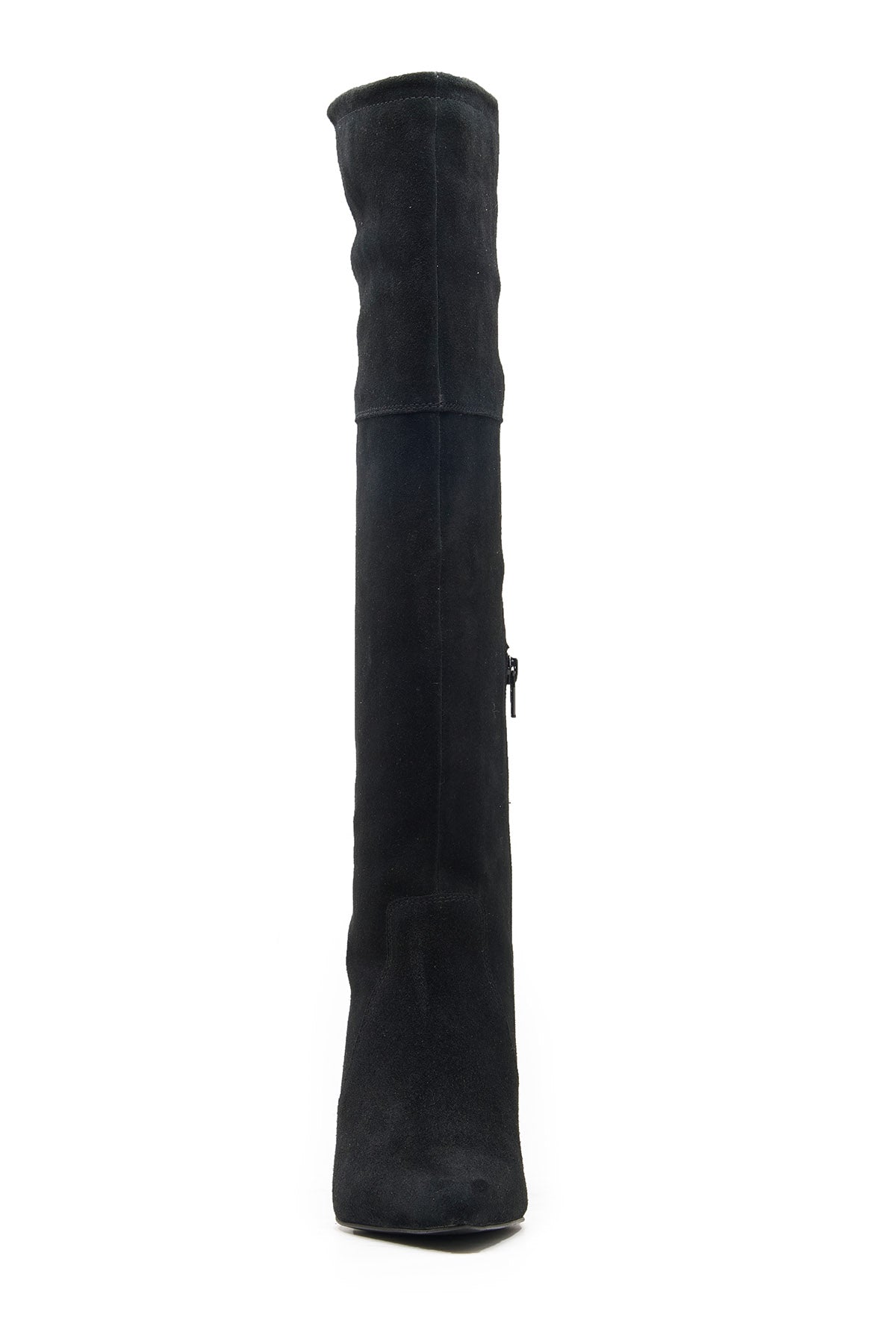 Black Kitten Heel Long Boots