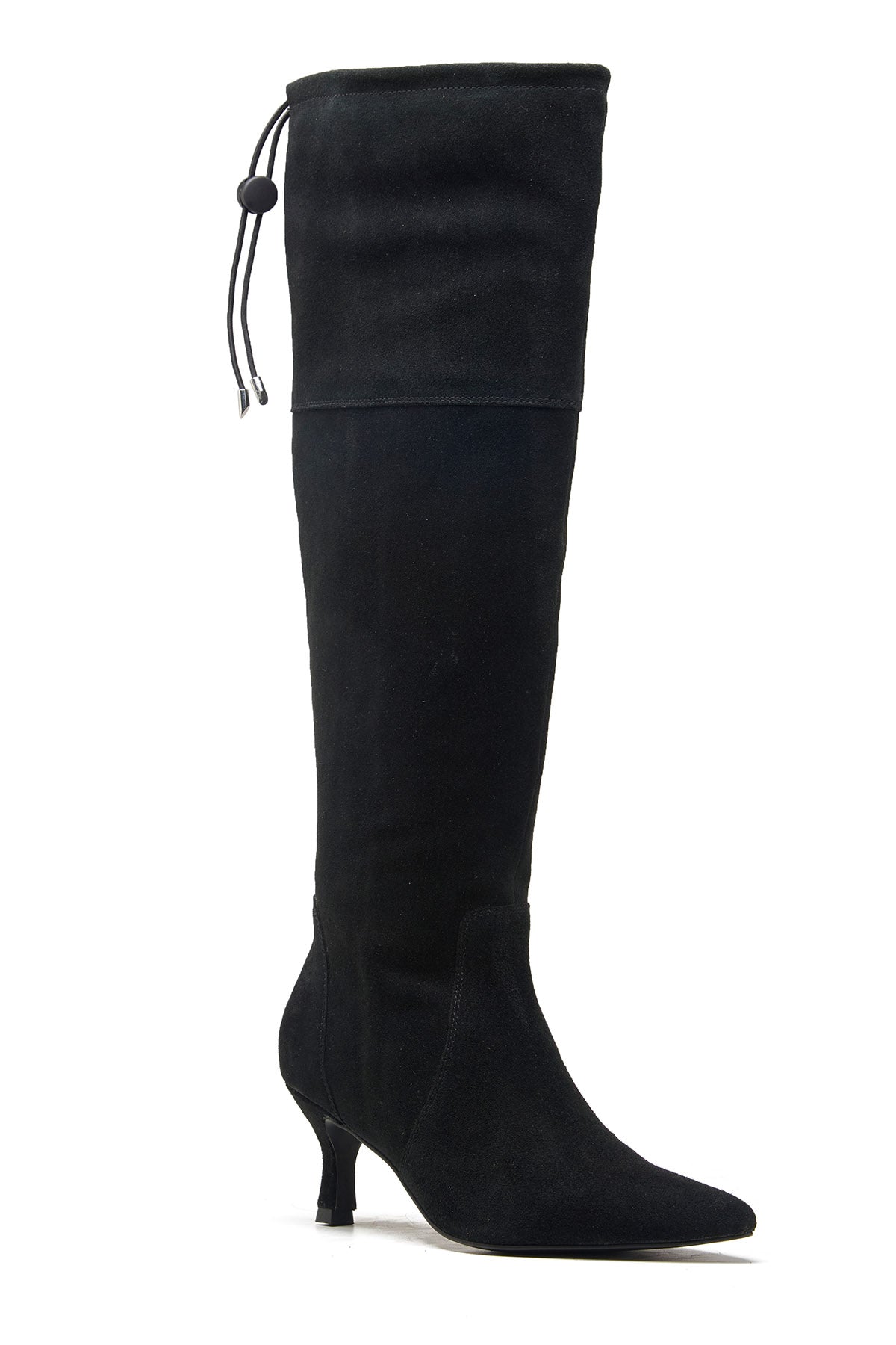 Buy Black Kitten Heel Long Boots by Dang Shoes for women online at ScrollnShops