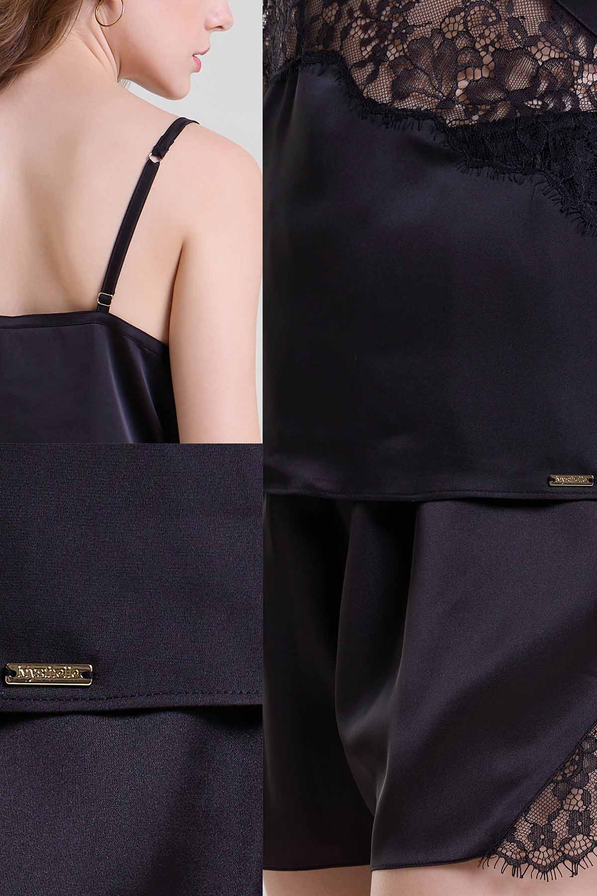 Black Lace Cami Top & Shorts