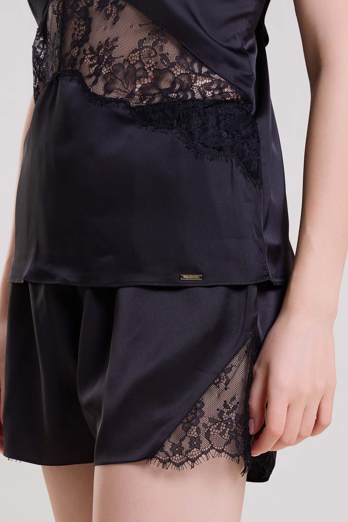 Black Lace Cami Top & Shorts