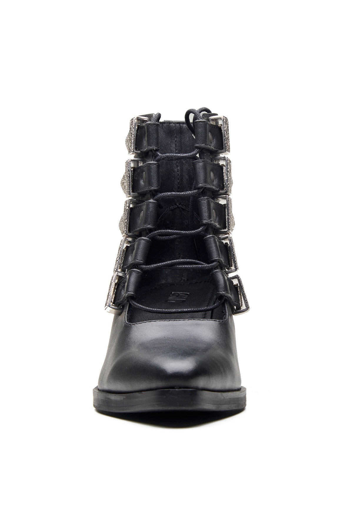 Black Lace Detail Ankle Boots