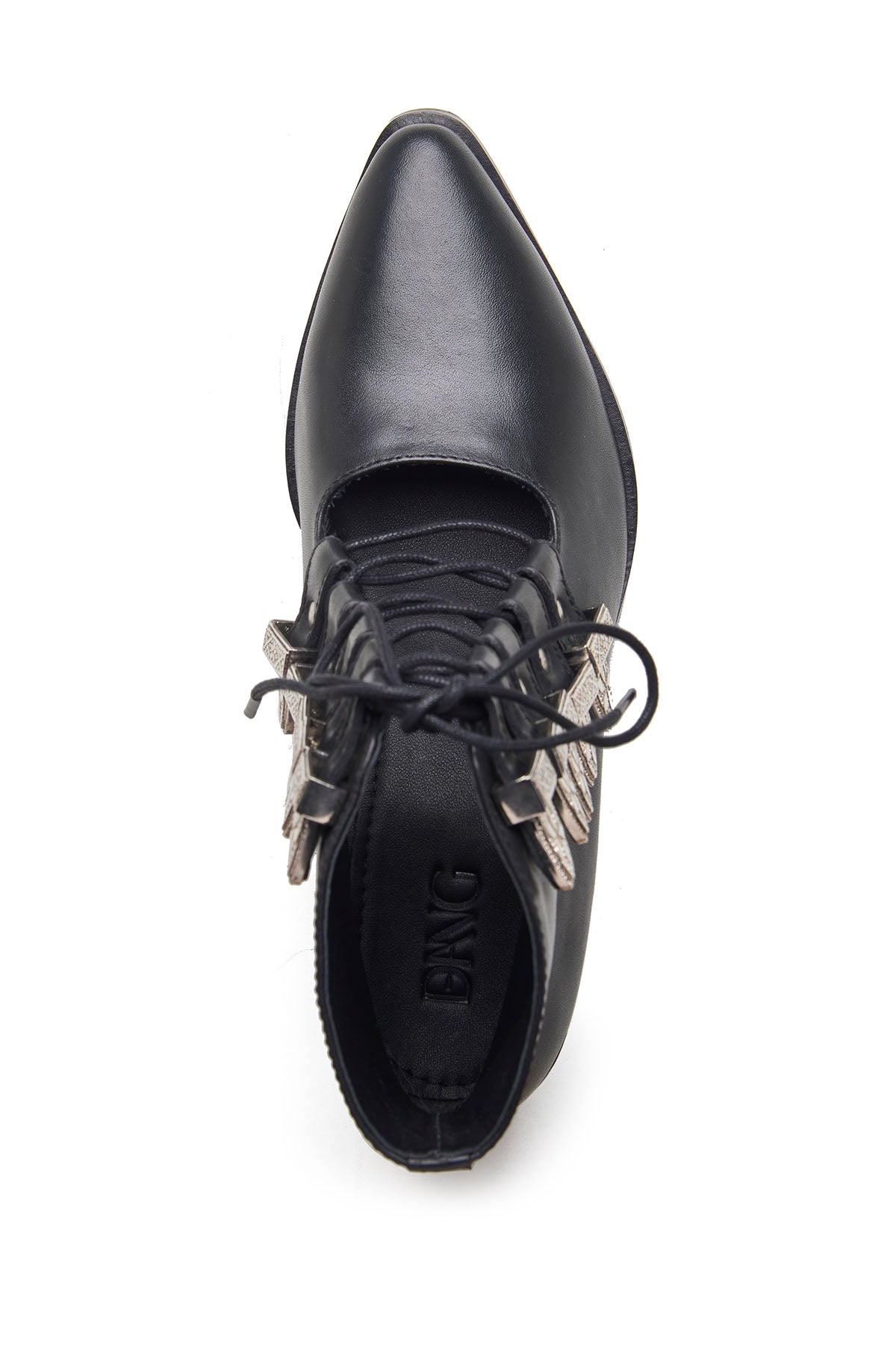 Black Lace Detail Ankle Boots