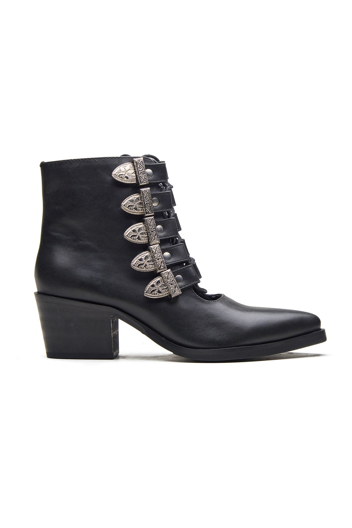 Buy Black Lace Detail Ankle Boots by Dang Shoes for women online at ScrollnShops