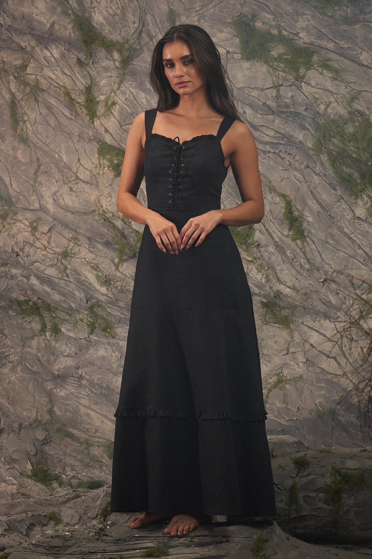 Buy Black Lace Tie-up Neck Dress by Ashita Fernandes for Women online at ScrollnShops