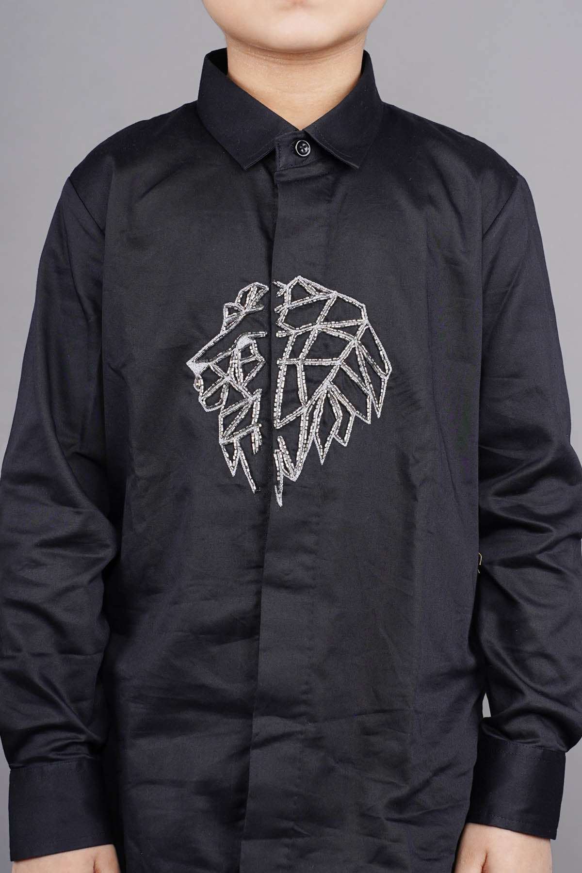 Black Lion Embroidered Shirt