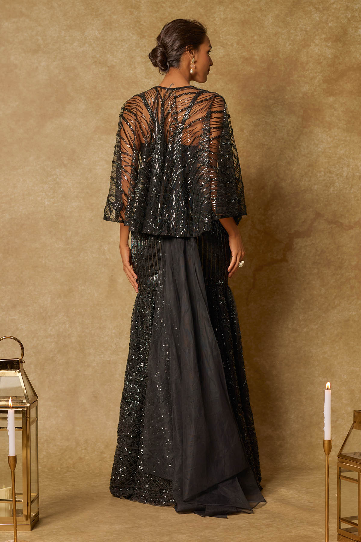 Black Mermaid Skirt Set & Cape