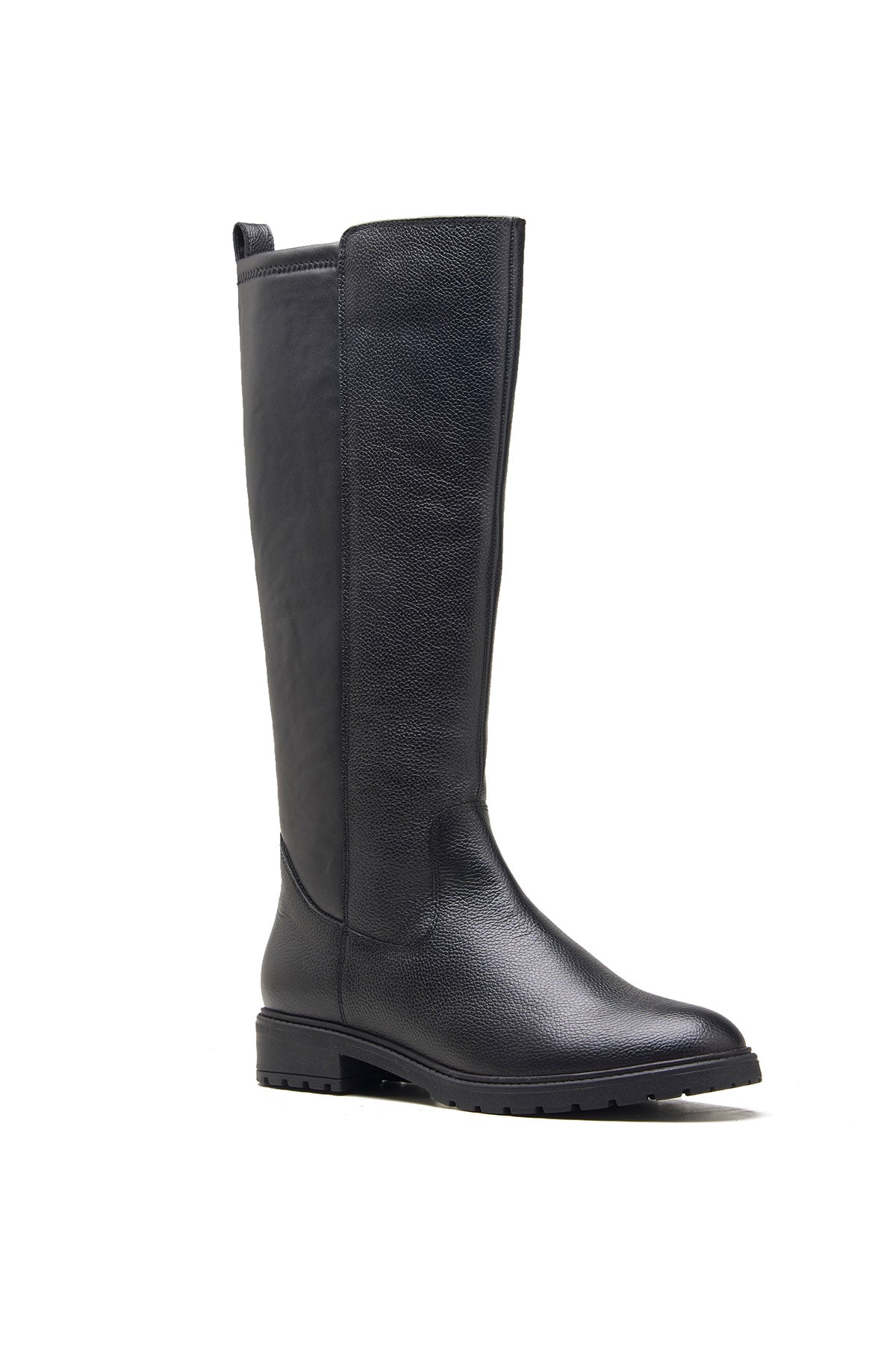 Buy Black Milled Leather Long Boots by Dang Shoes for women online at ScrollnShops