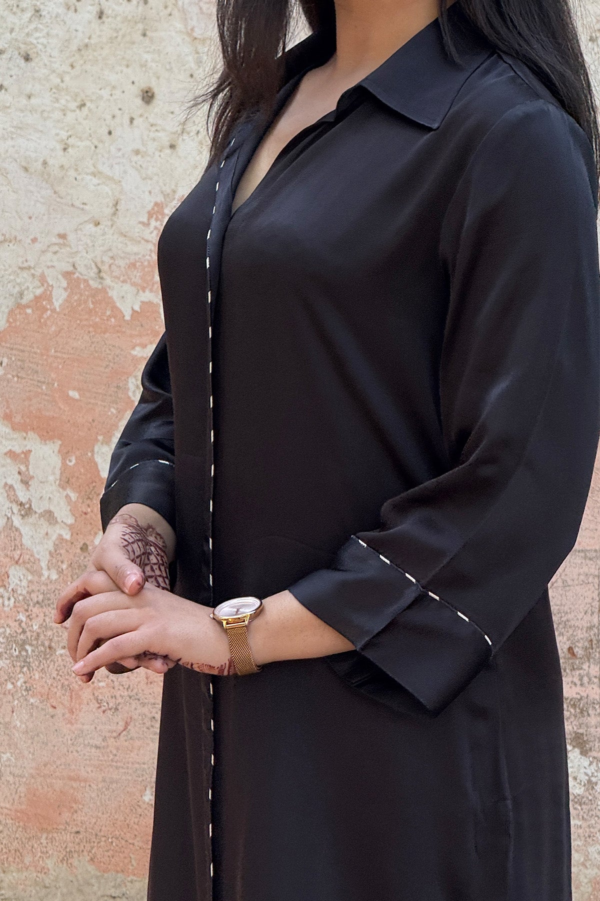 Black Modal Long Kurta & Pants