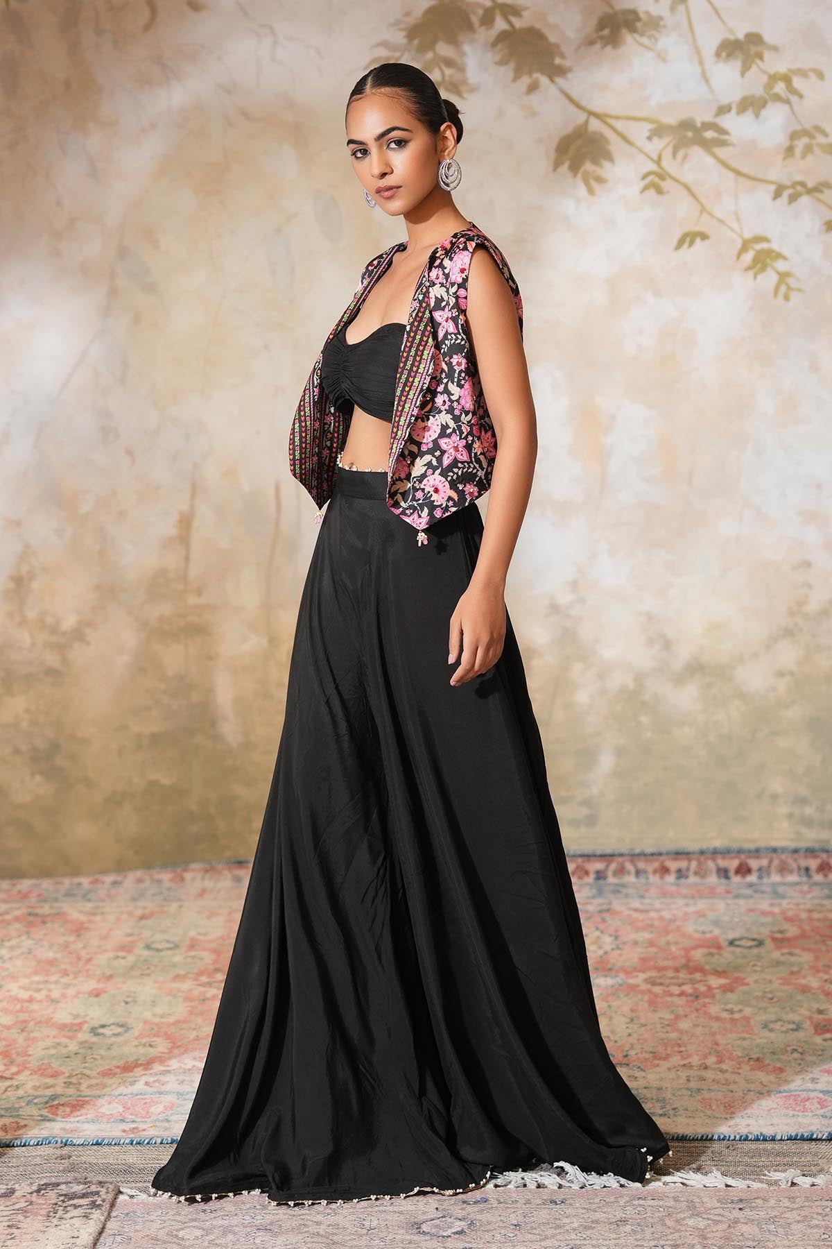 Black Muslin Silk Co-ord Set