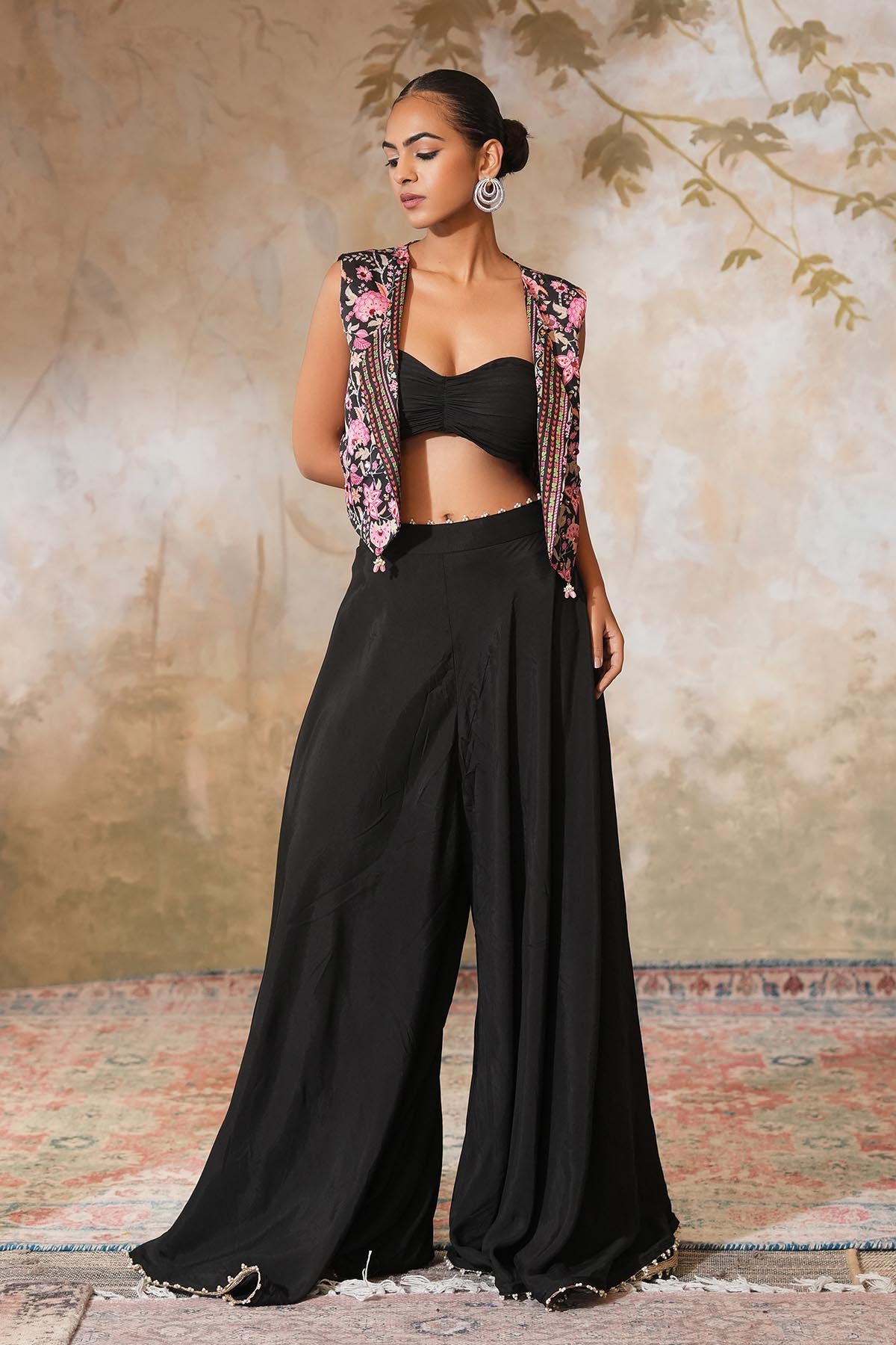 Black Muslin Silk Co-ord Set