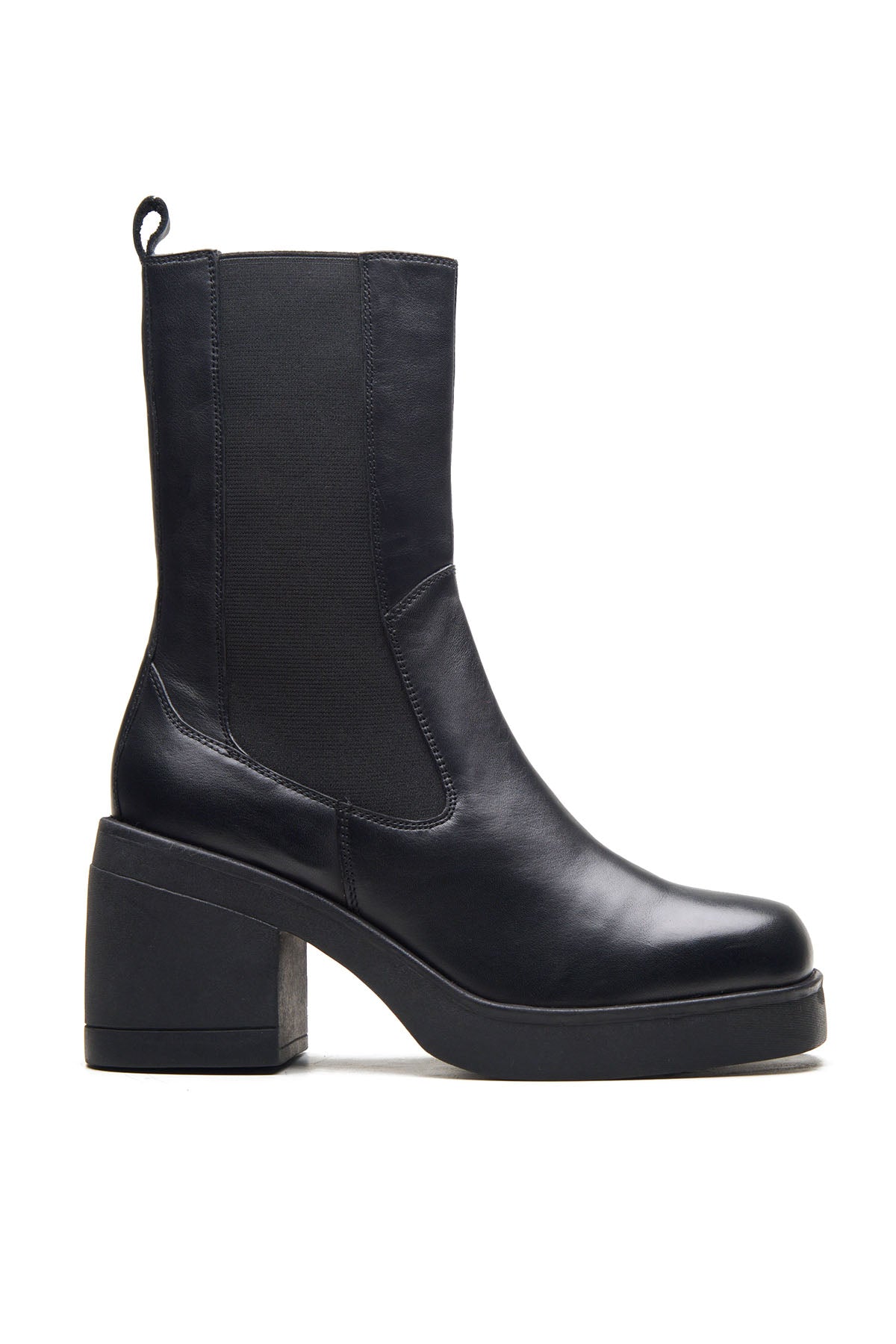 Black Nappa Leather Ankle Boots