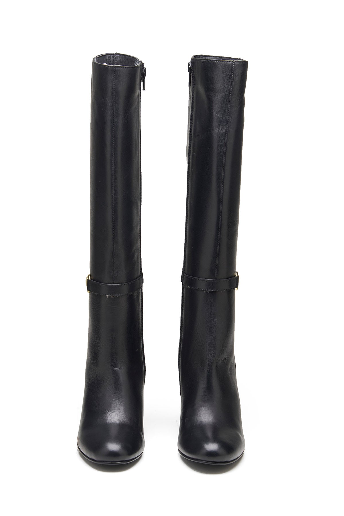Black Nappa Leather Long Boots