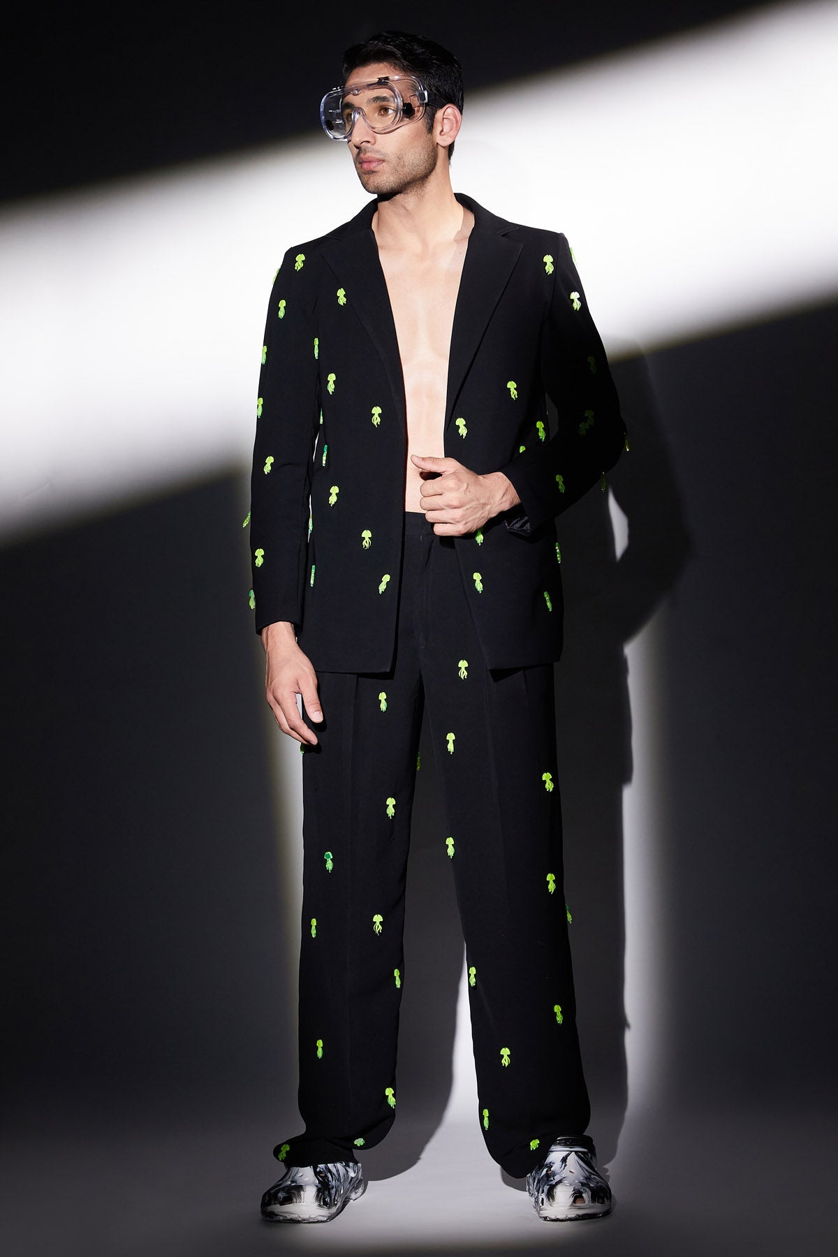 Black Neon Jellyfish Pants for Men