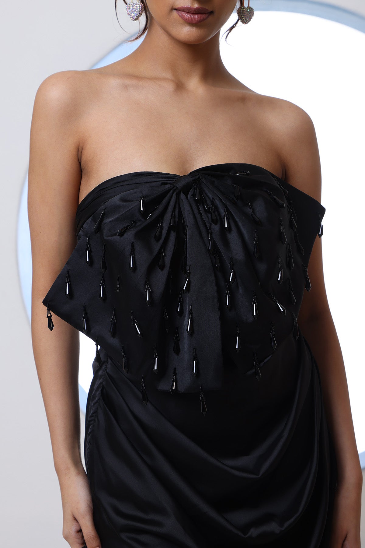Black Off Shoulder Bow Dress