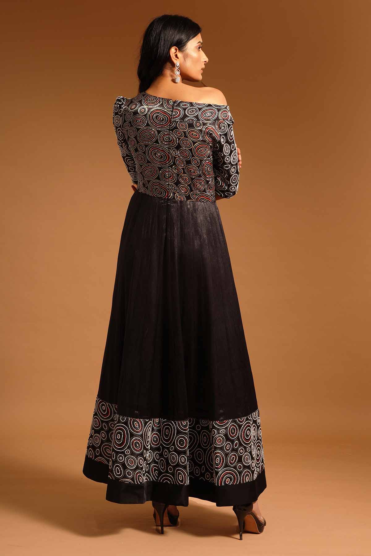 Black One Shoulder Anarkali