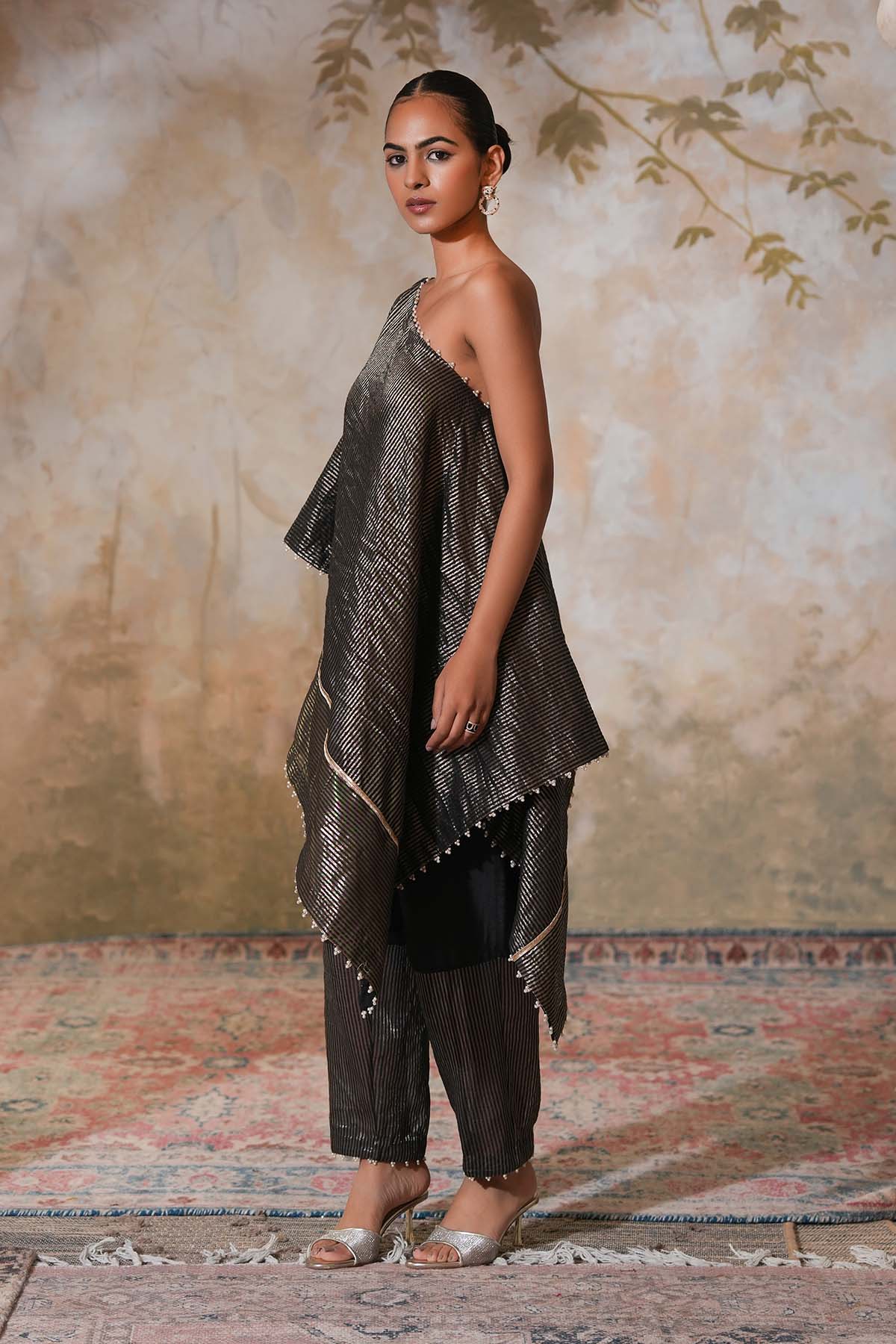 One Shoulder Kaftan & Pants