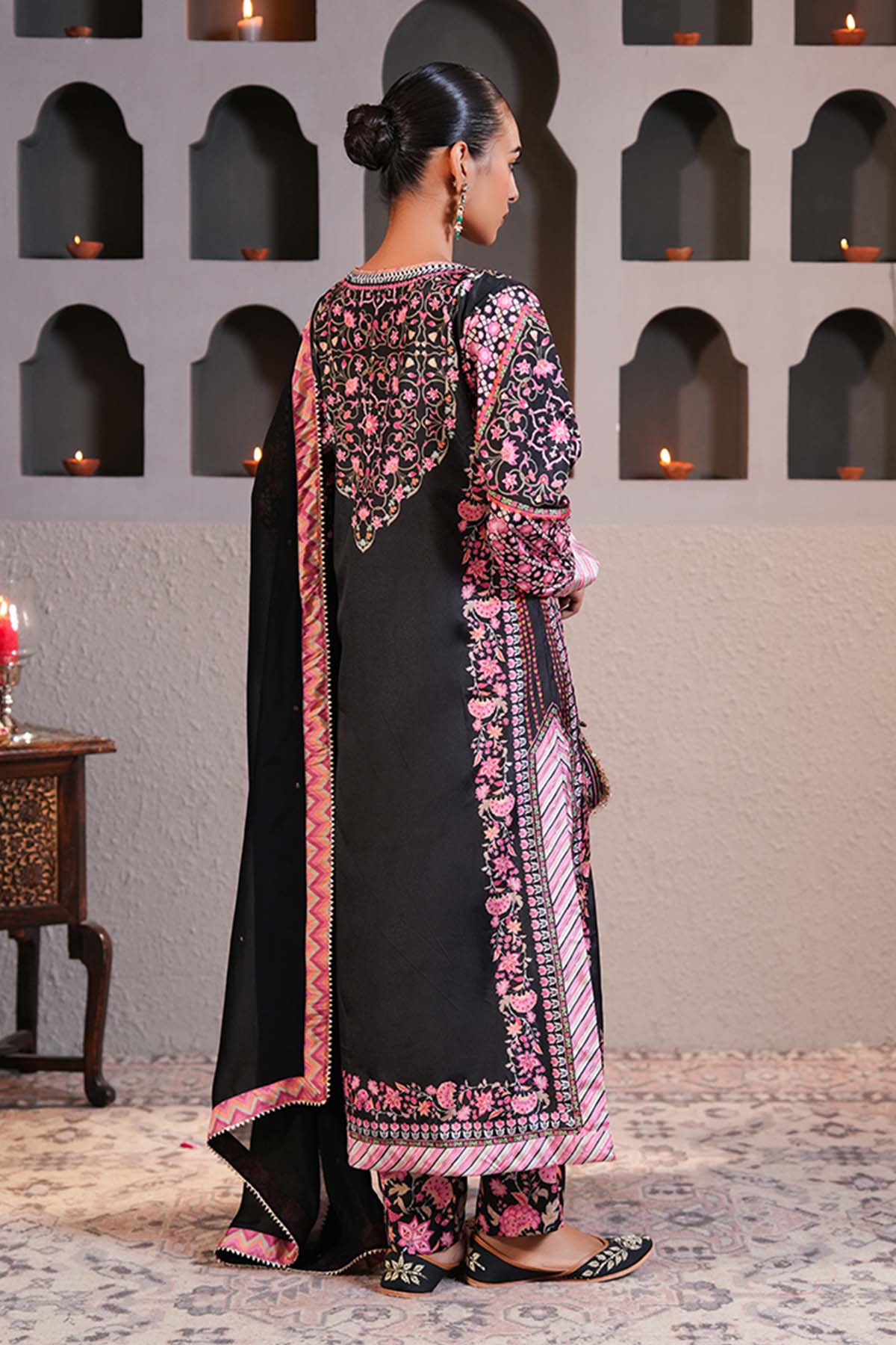 Black Organza Sequins Dupatta