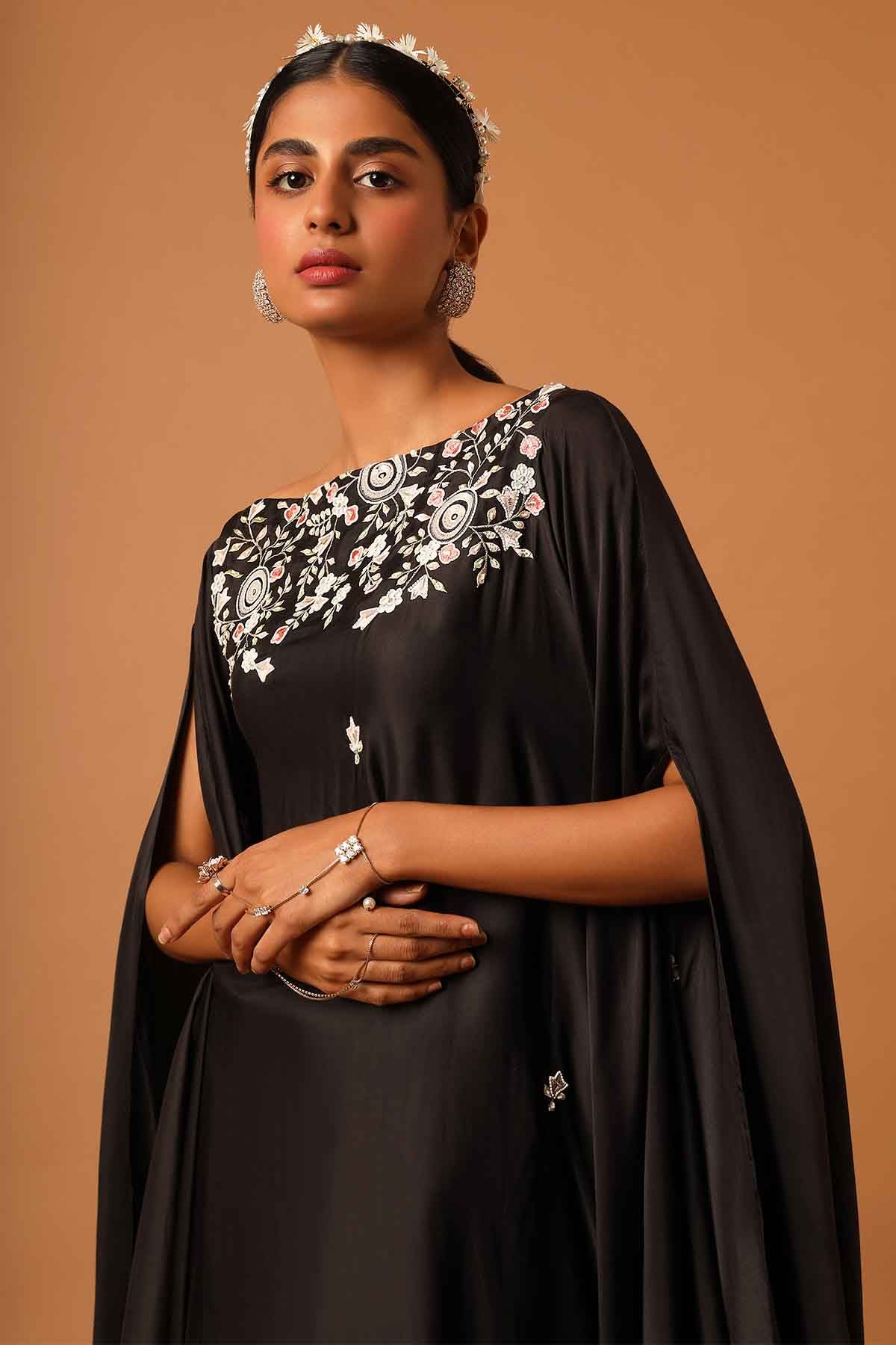 Black Patchwork Kaftan & Pants