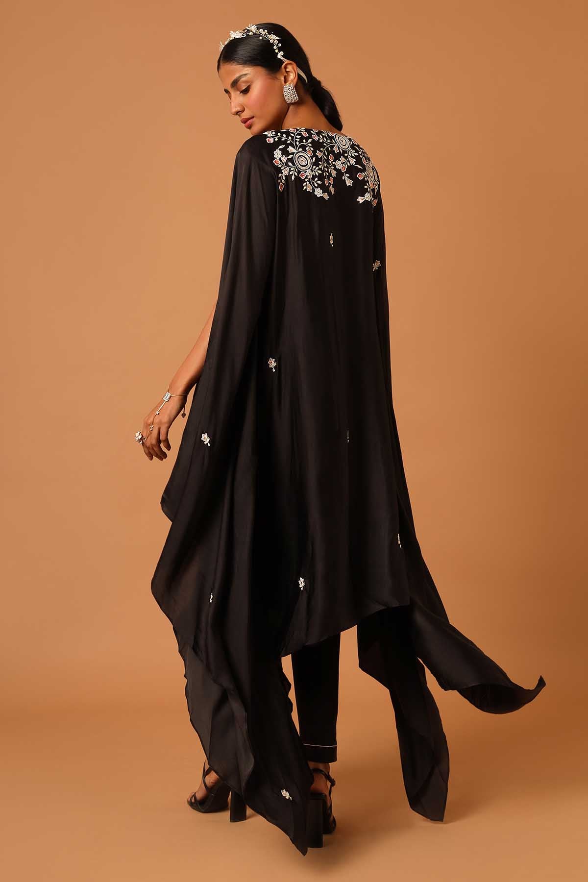 Black Patchwork Kaftan & Pants