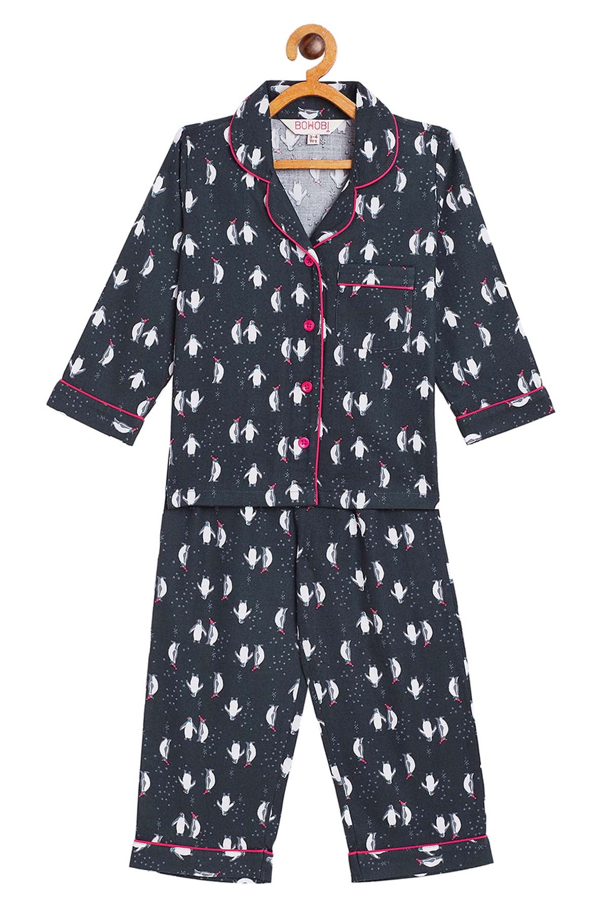 Buy Black Penguin Print Sleepwear Online