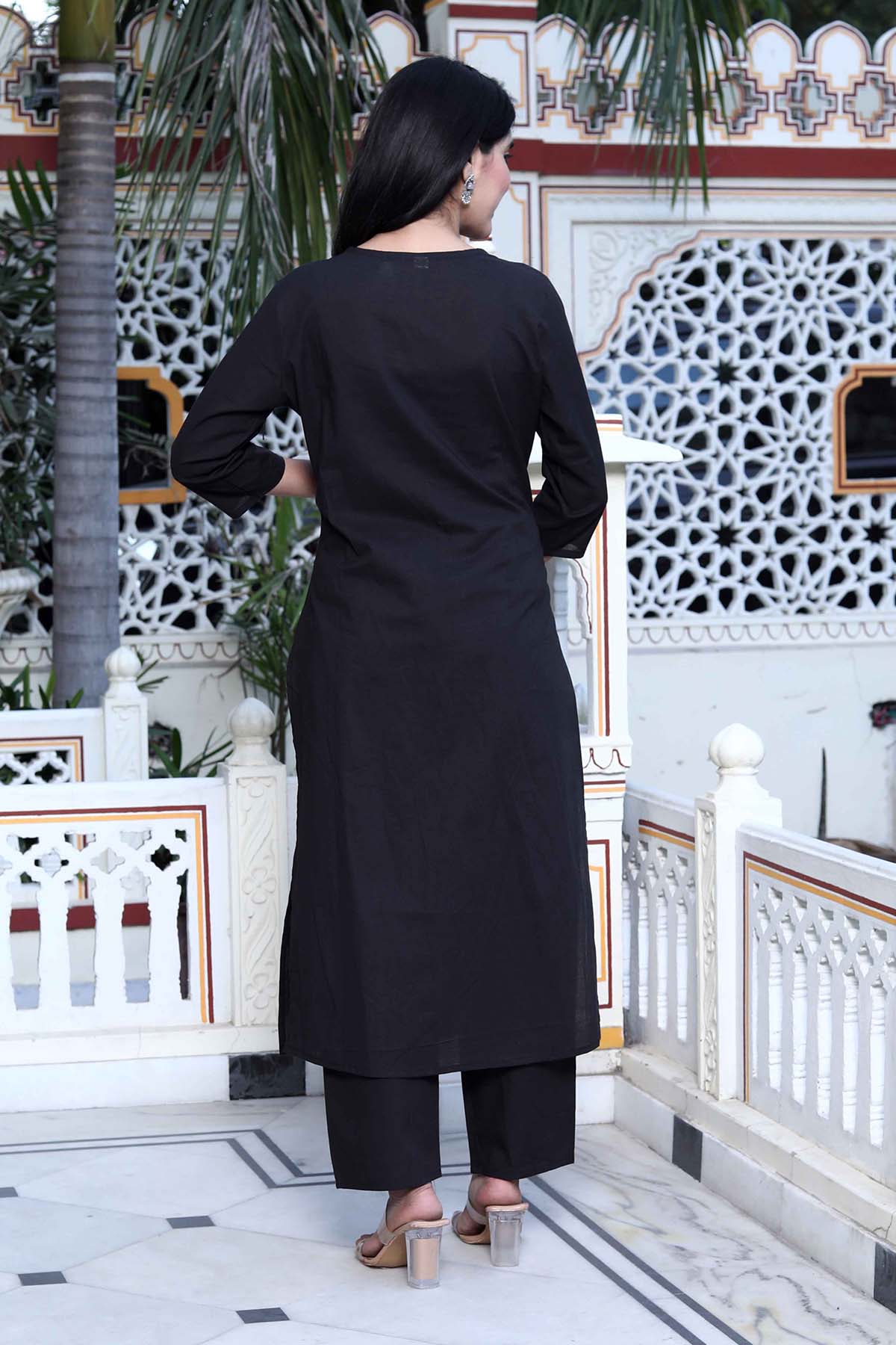 Black Pintuck Kurta & Palazzo