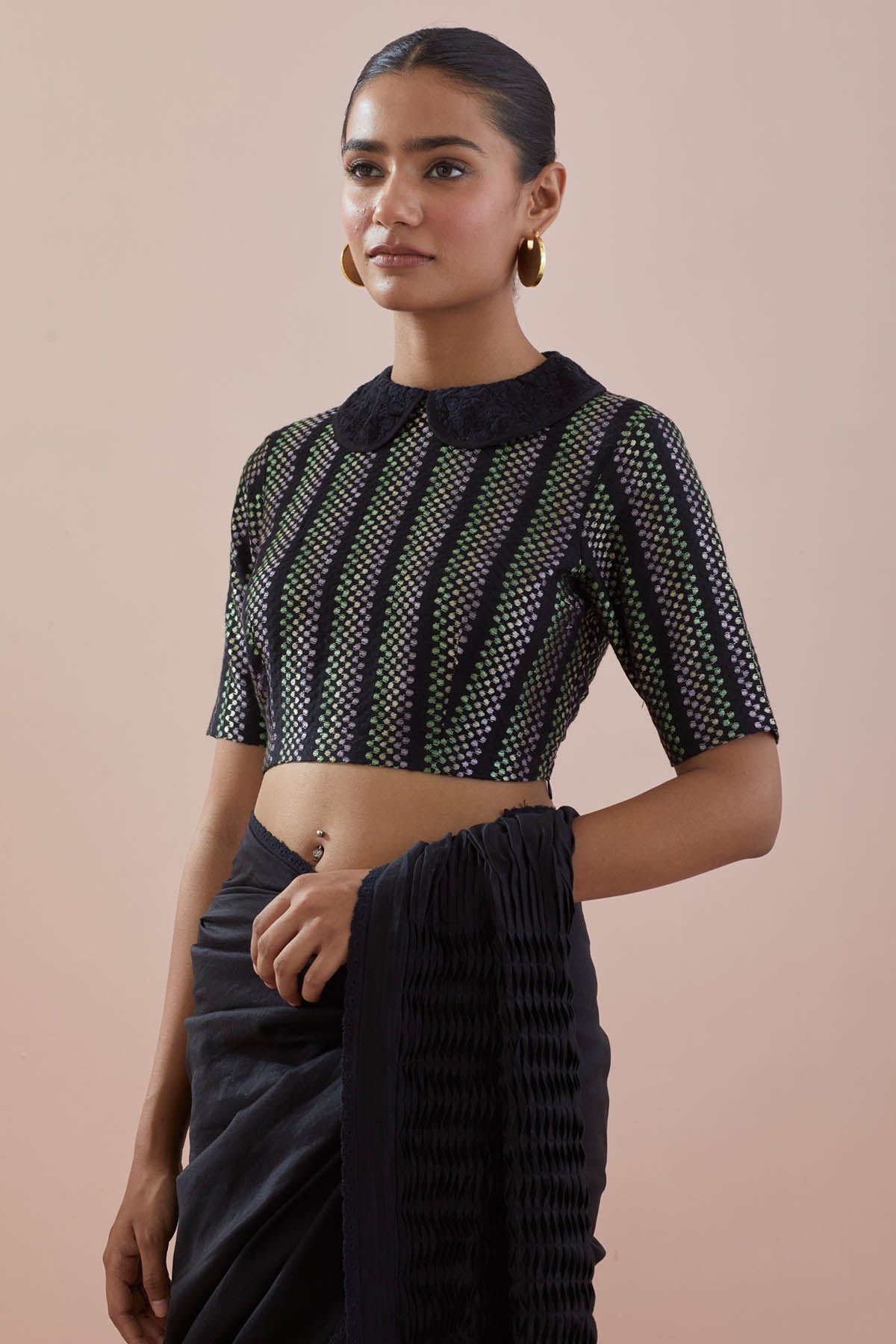 Black Pintuck Saree & Blouse