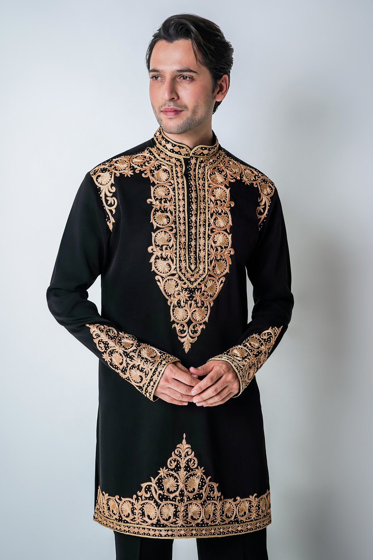 Black Polynosic Kurta & Pants