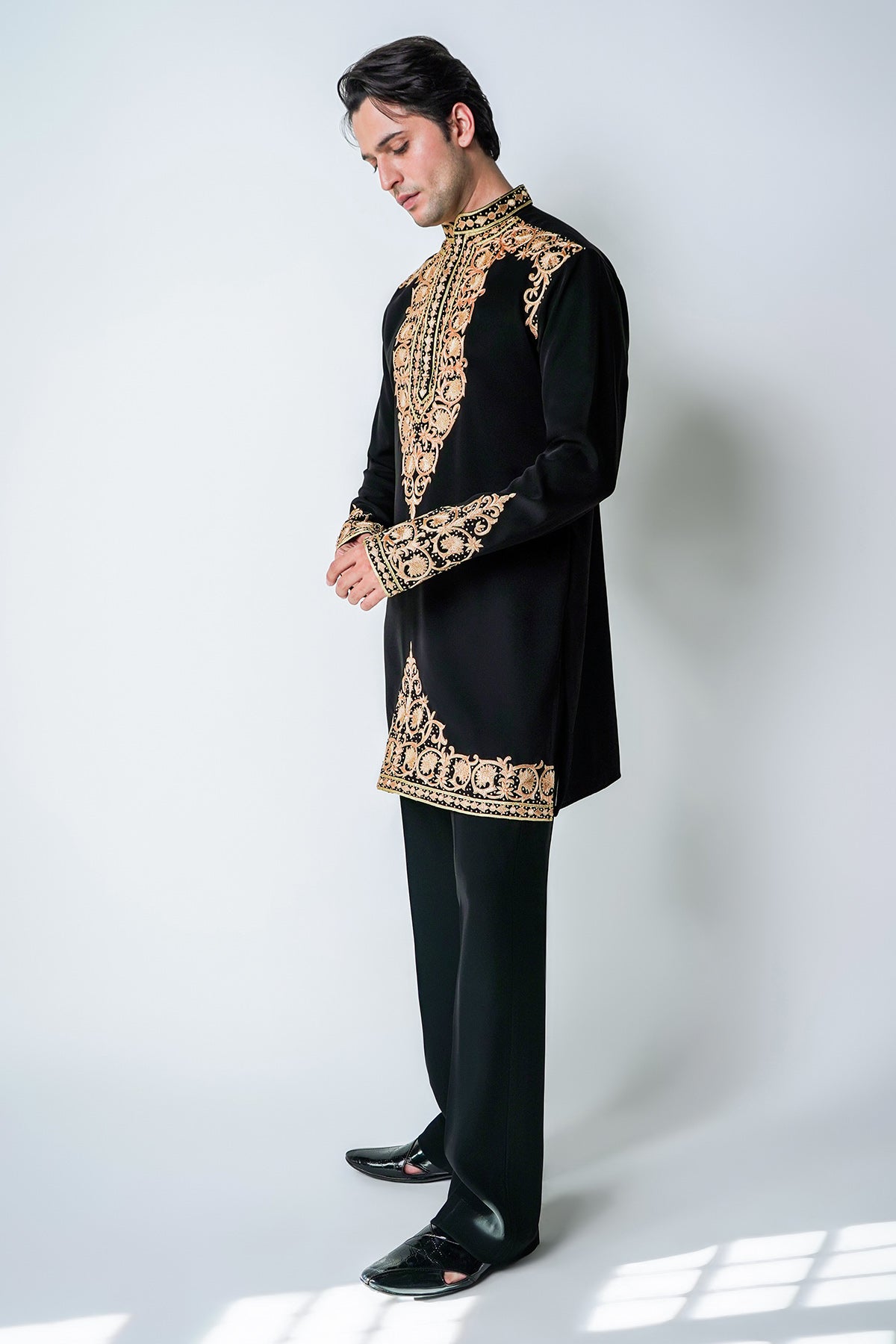 Black Polynosic Kurta & Pants